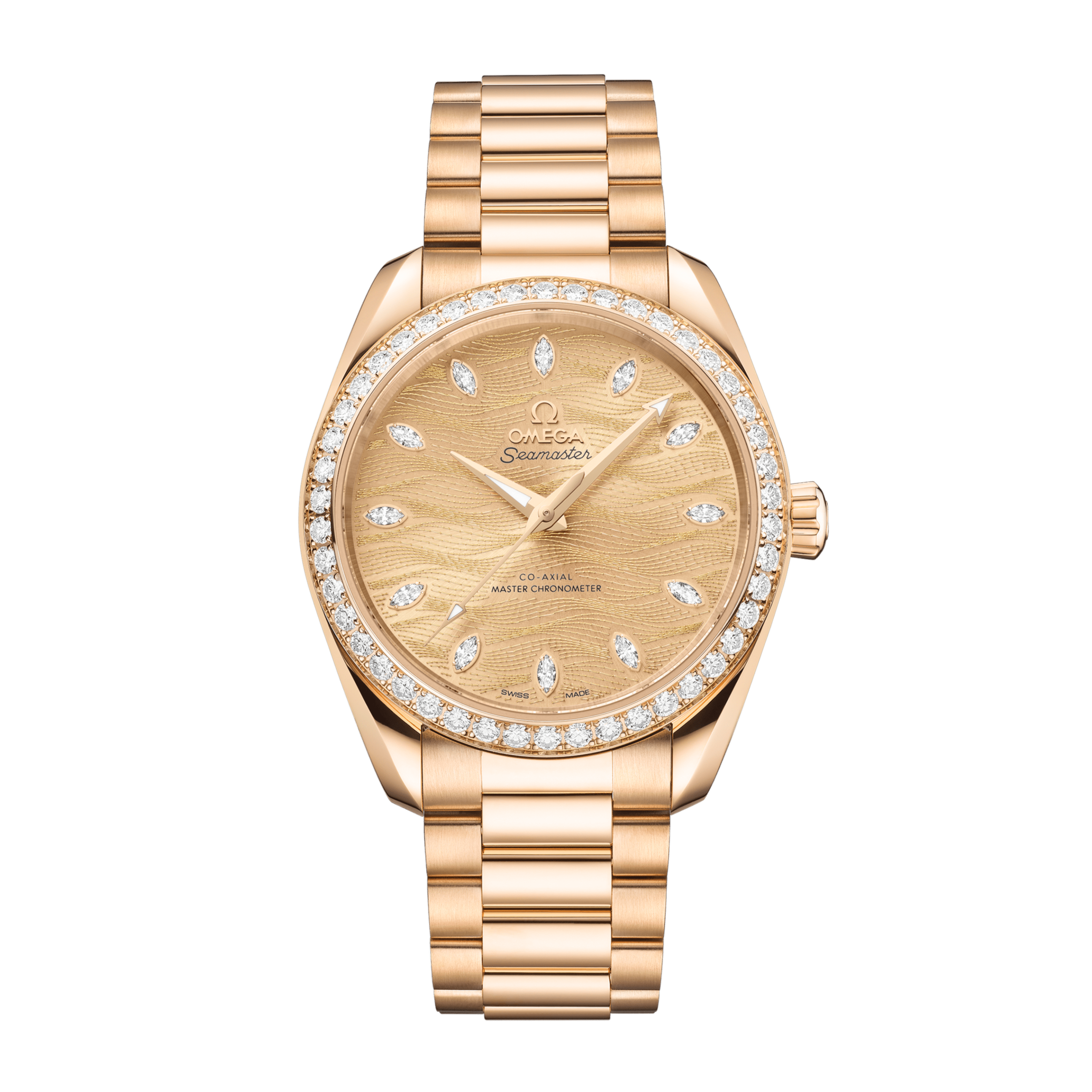 Aqua Terra Yellow Gold Diamond Champagne Dial 34mm Product Image