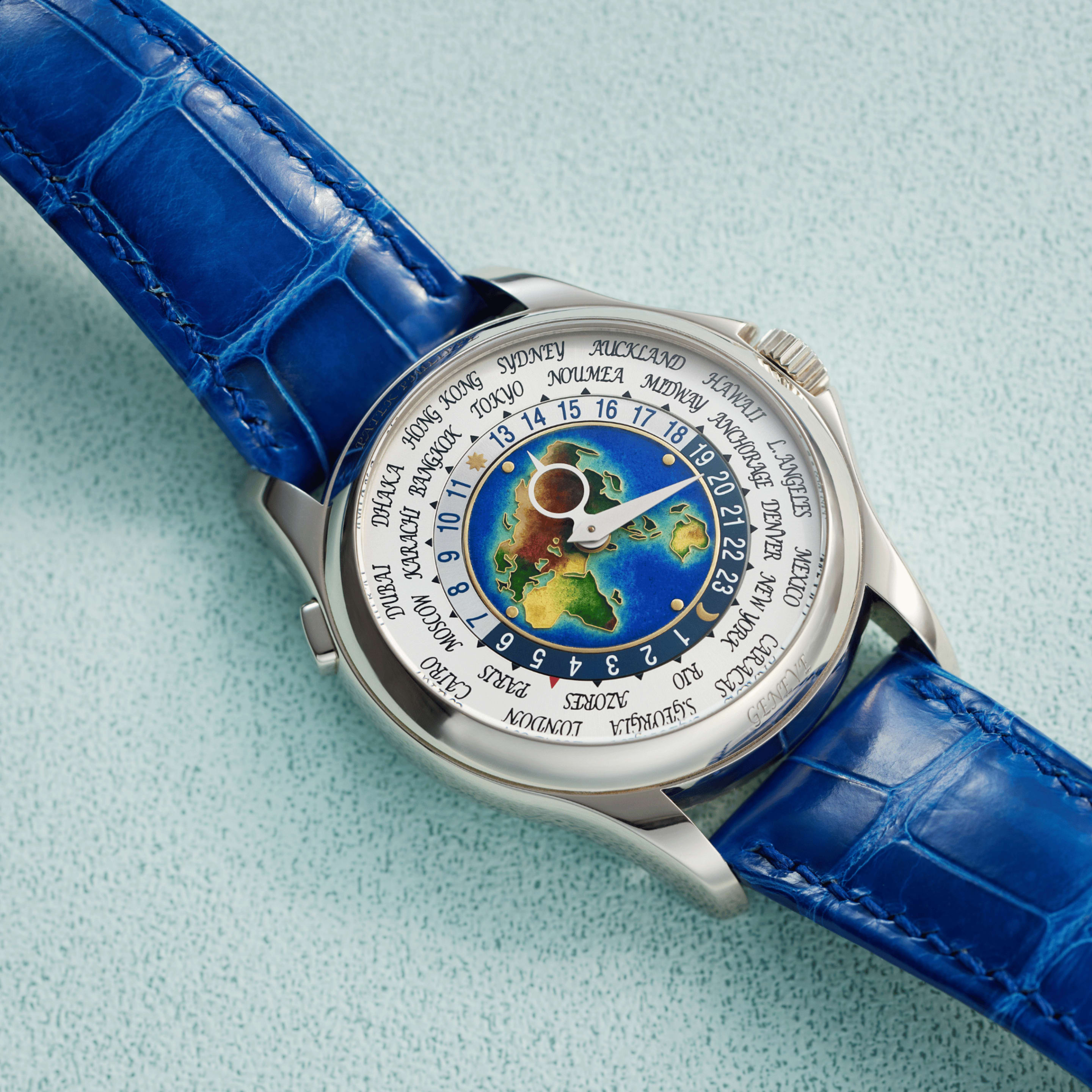 Patek Philippe Complications World Time White Gold Cloisonne