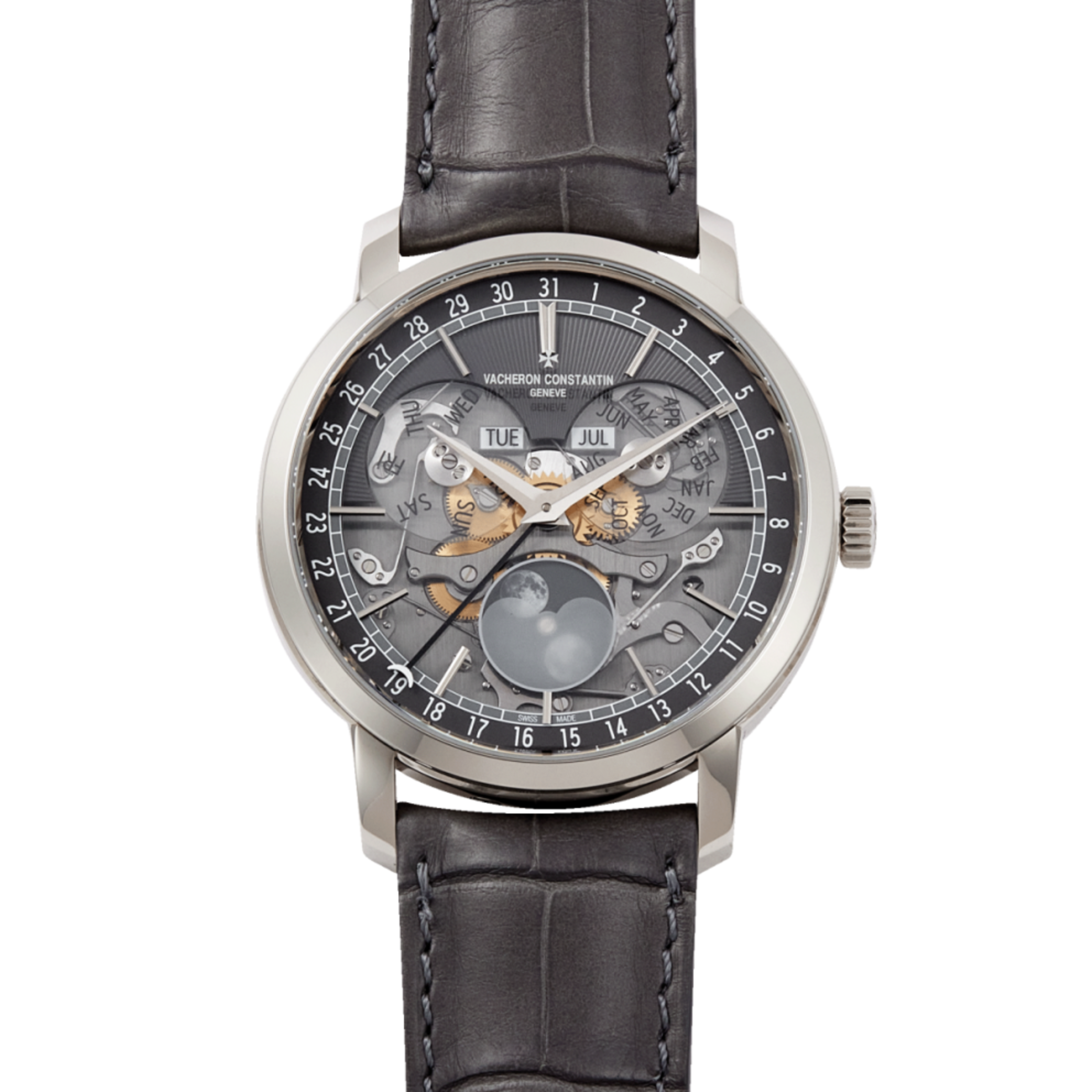 Traditionnelle Complete Calendar Openface White Gold See-through Dial 41mm Product Image