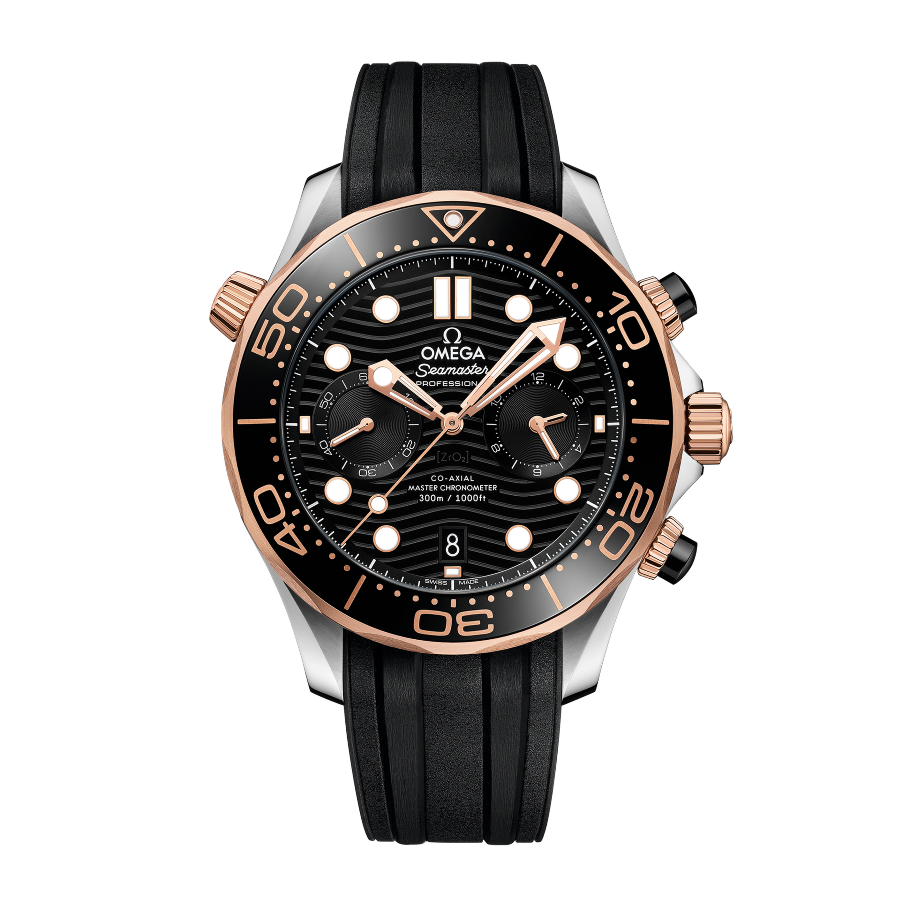 Seamaster Diver 300m Chronograph Rose Gold & Steel Black Dial 44mm Product Image