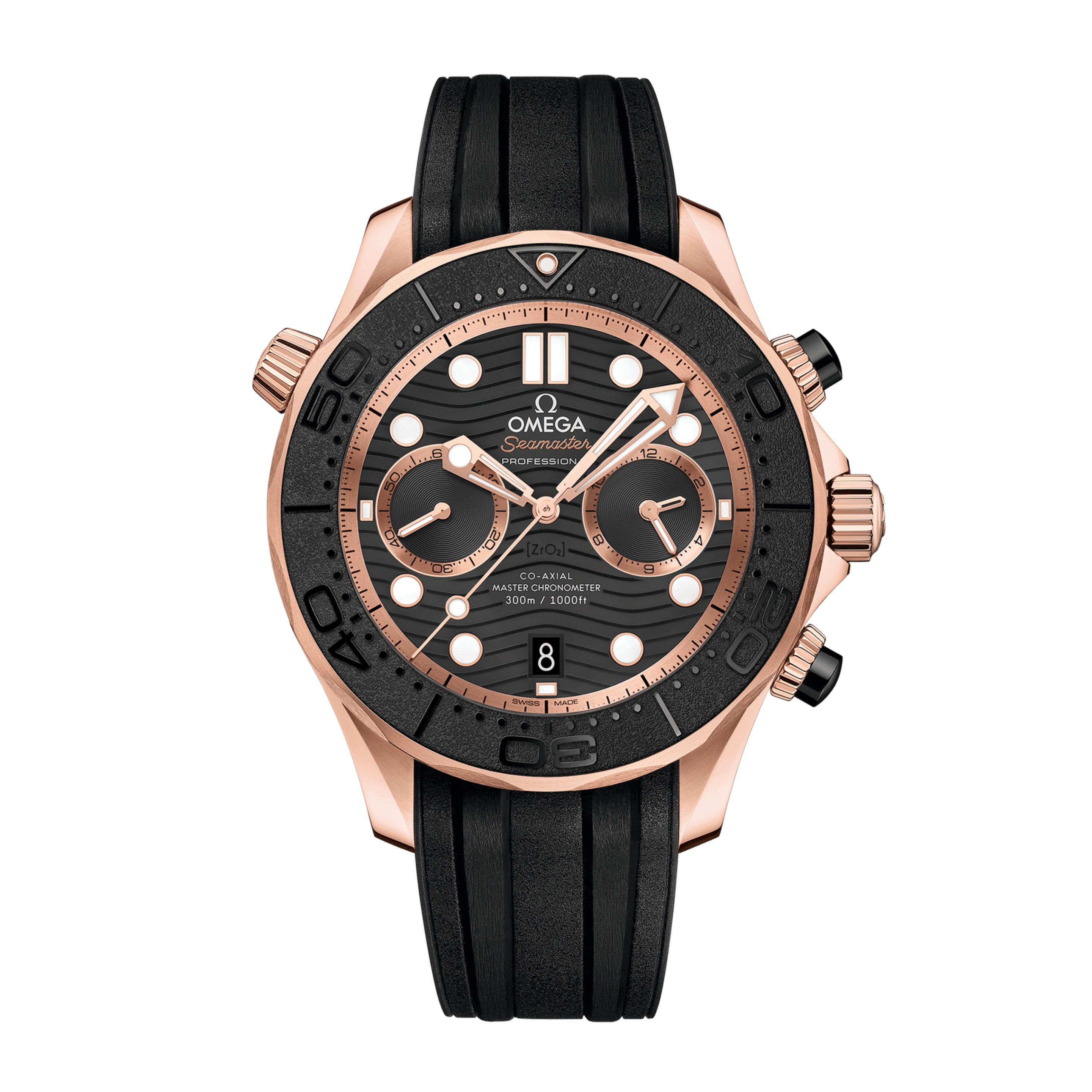 Omega Seamaster Diver 300m Chronograph Rose Gold & Ceramic Black
