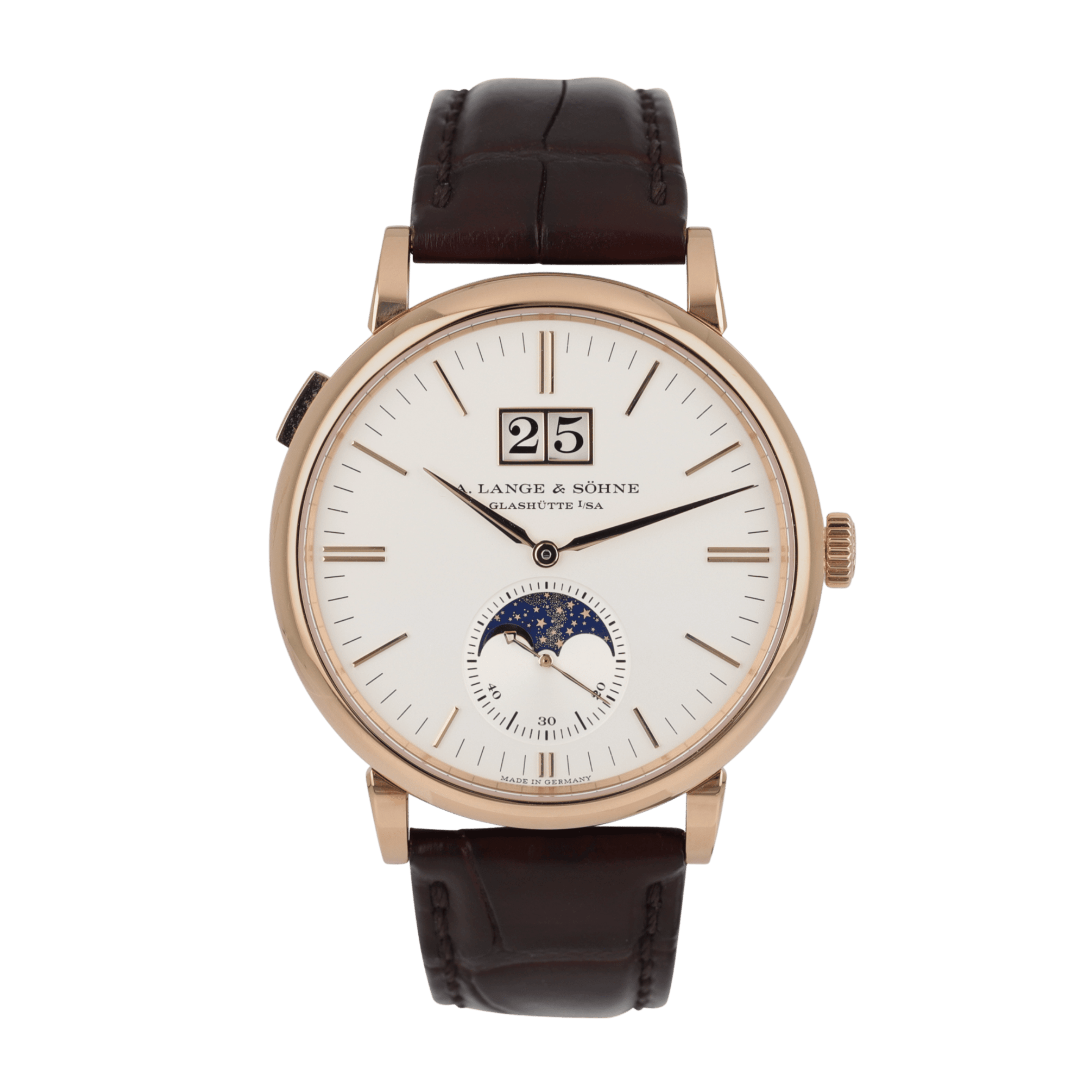 Saxonia Moonphase Rose Gold Silver Dial 40mm Product Image