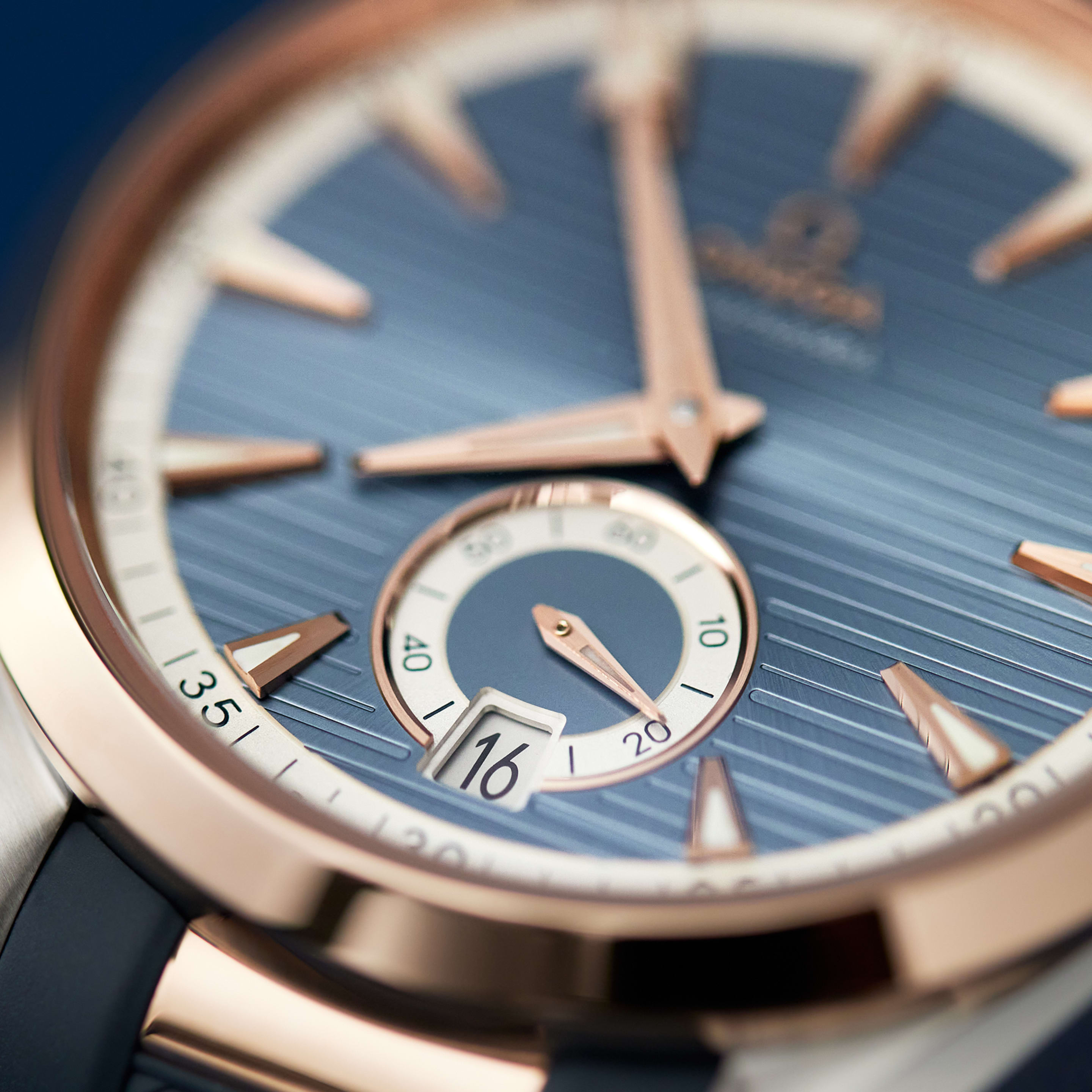 Aqua Terra Small Seconds Rose Gold & Steel Blue Dial 41mm Product Image