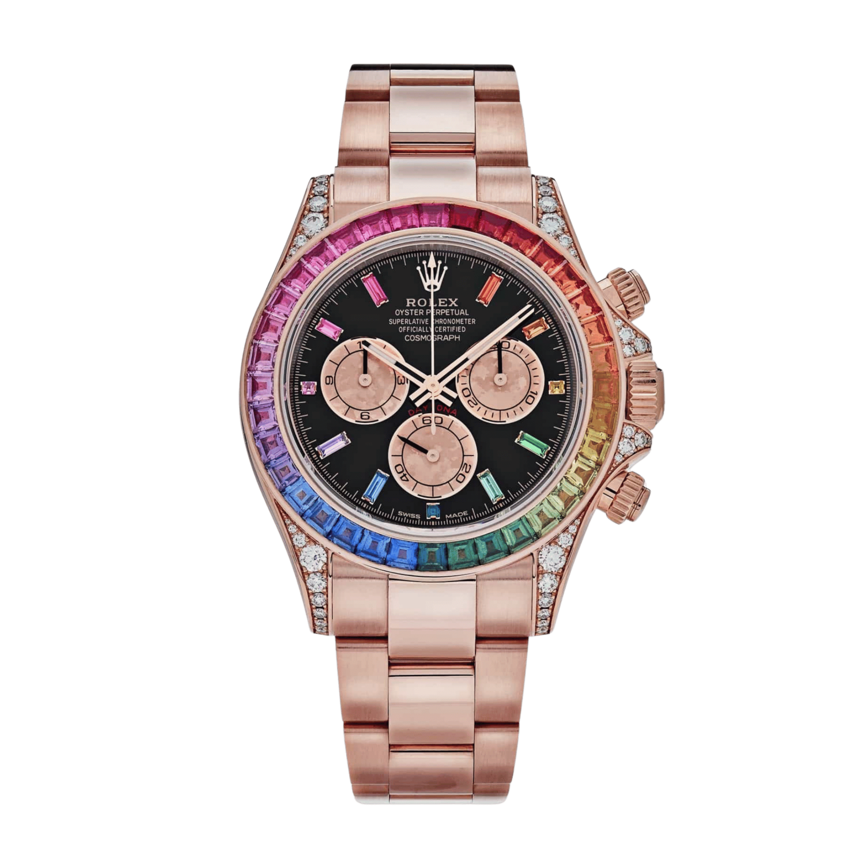 Daytona Rose Gold Rainbow Black Dial 40mm Product Image