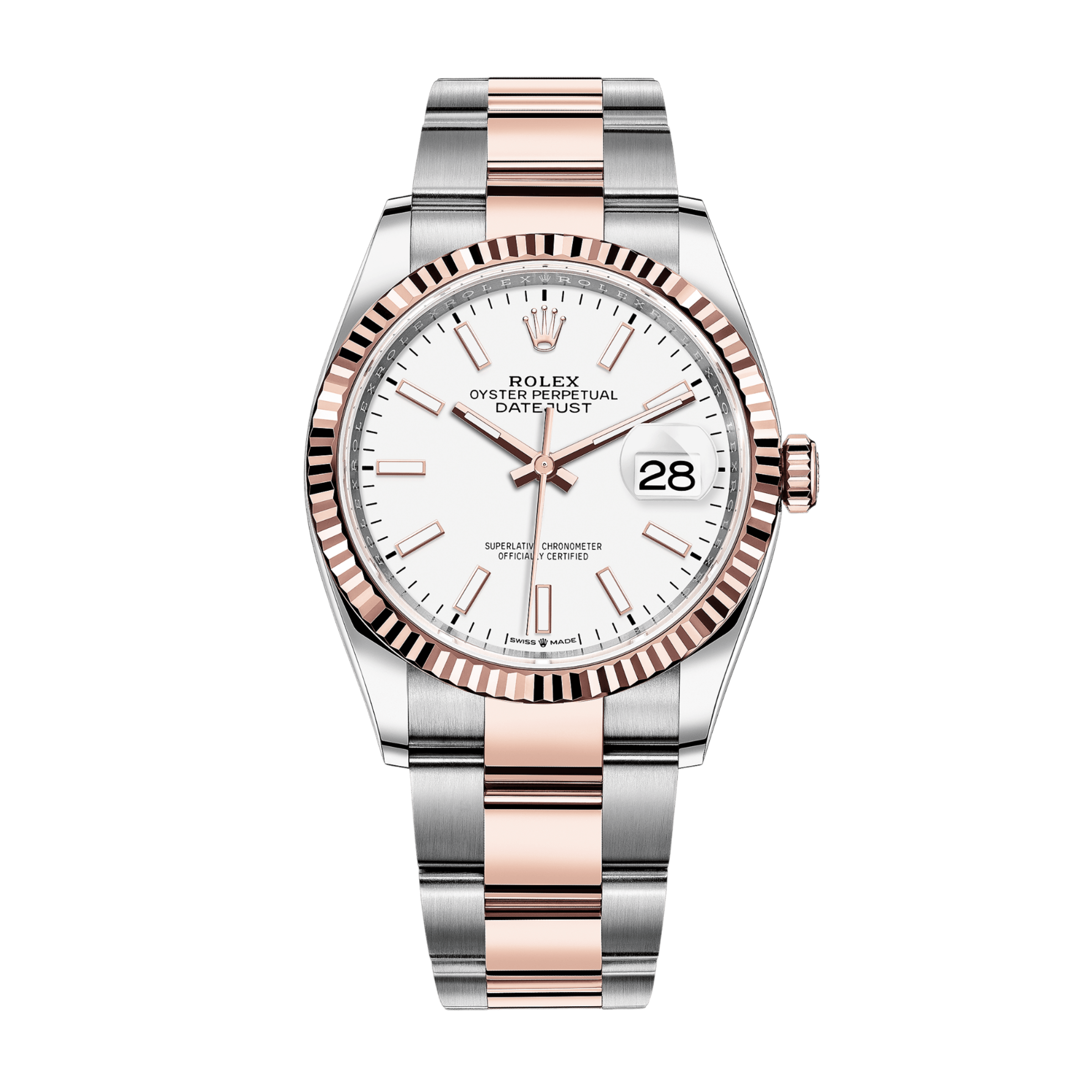 Datejust Rose Gold & Steel White Dial 36mm Product Image