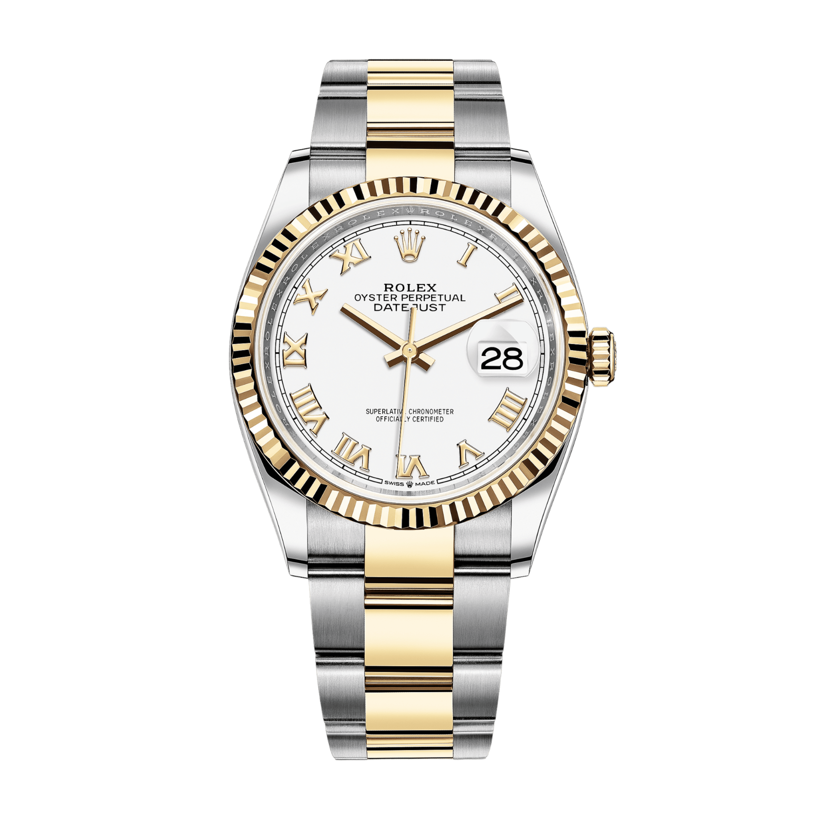 Datejust Yellow Gold & Steel White Dial 36mm Product Image
