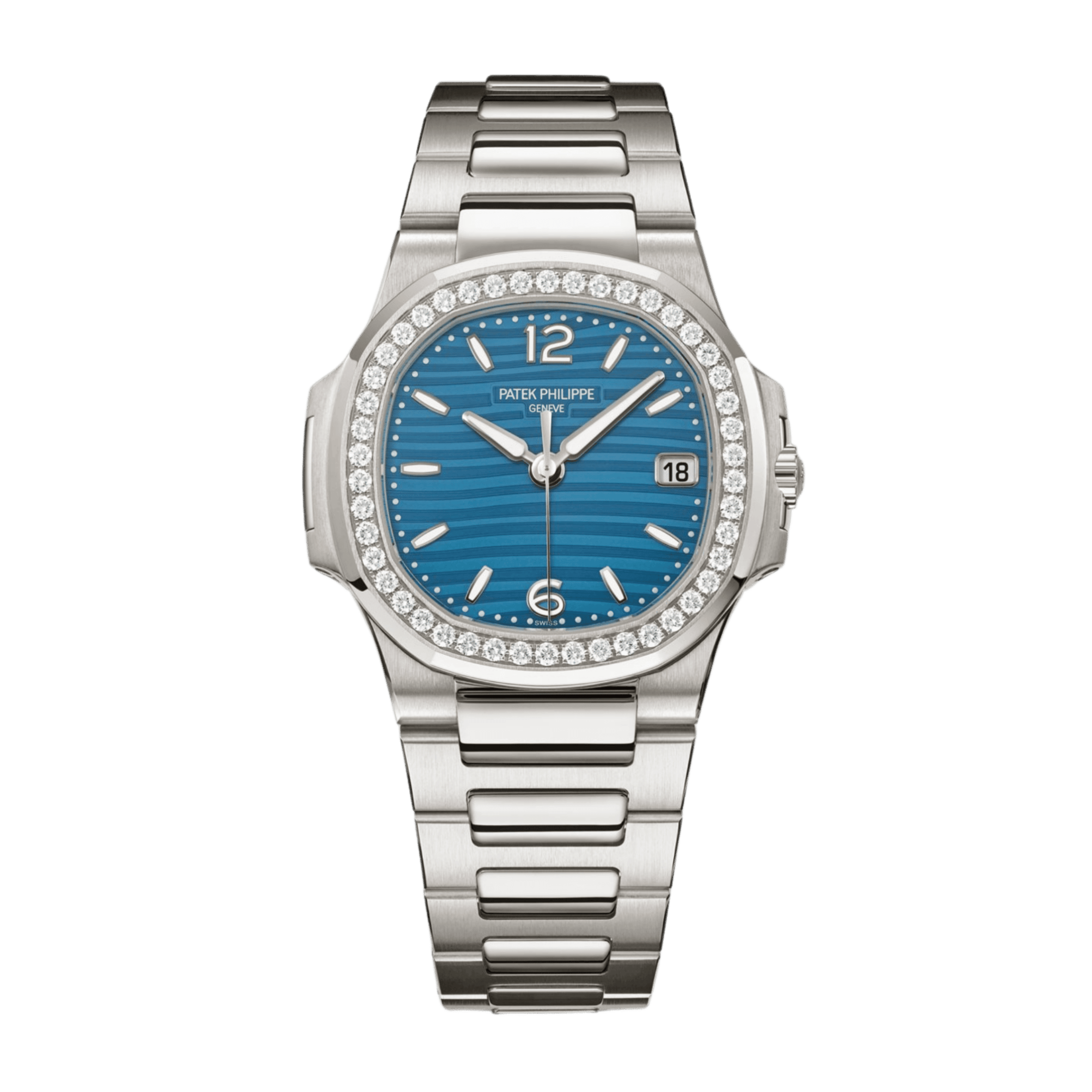Nautilus White Gold Diamond Azure Blue Dial 32mm Product Image
