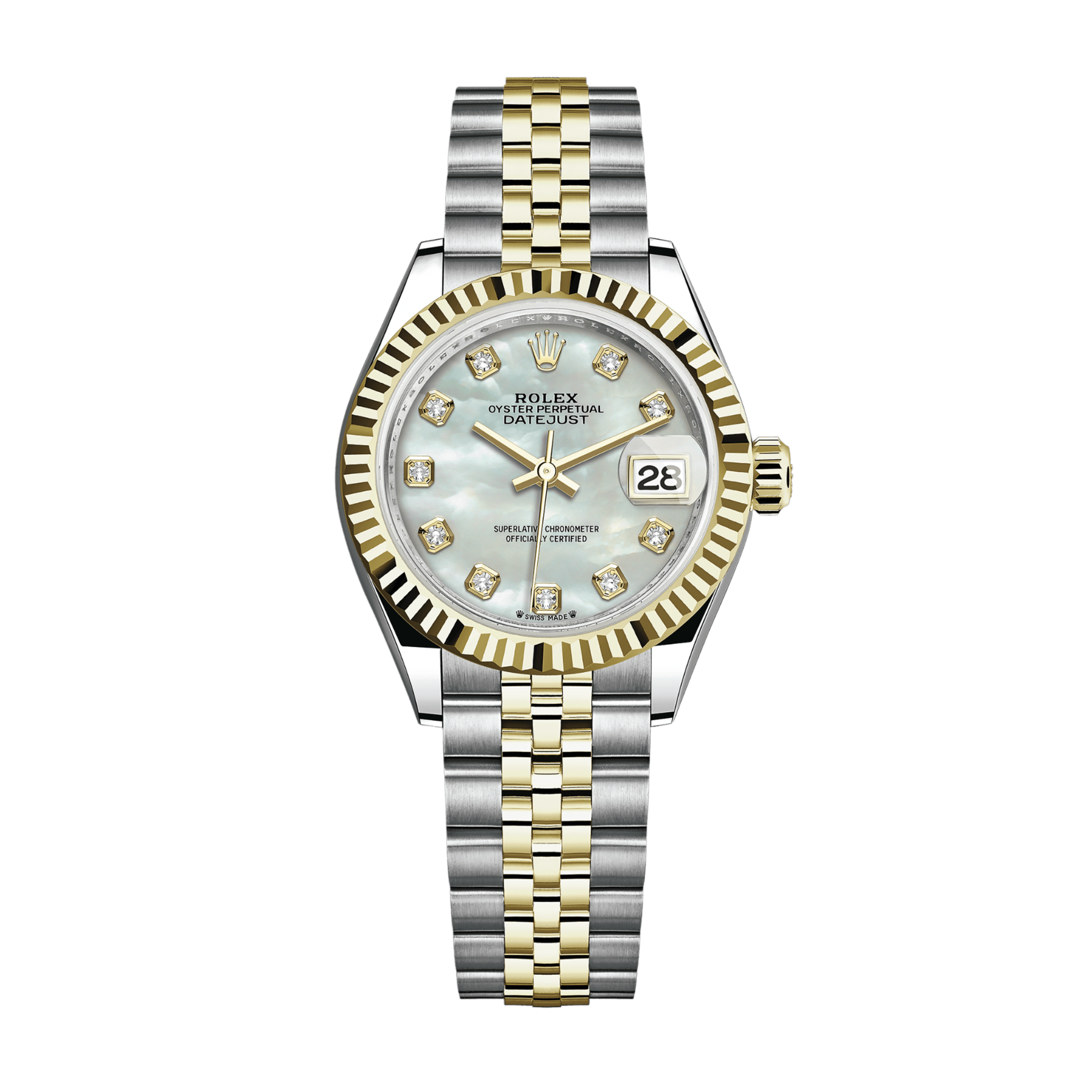 Lady-Datejust Yellow Gold & Steel Jubilee Mother of Pearl Dial 28mm Product Image