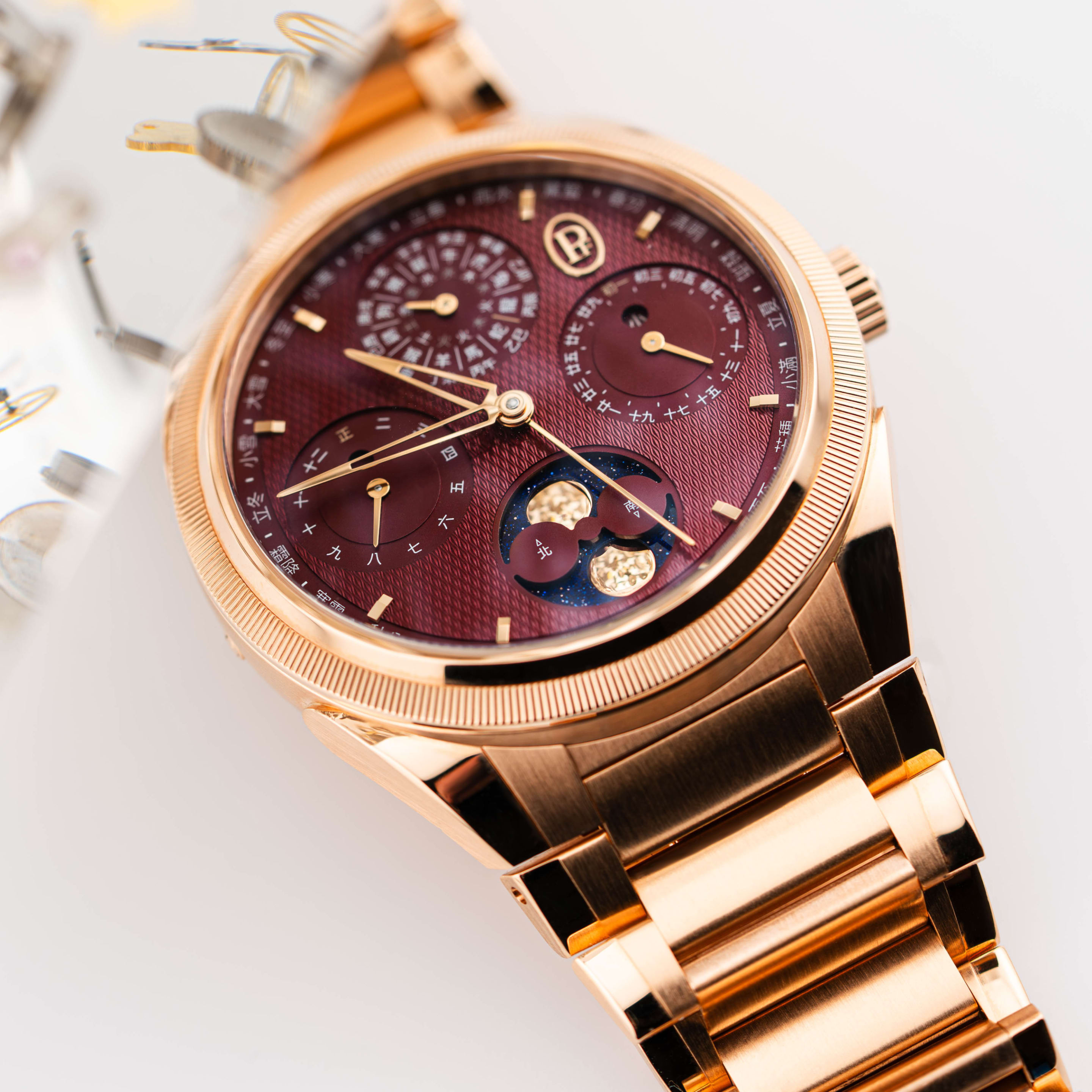 Parmigiani Fleurier Tonda PF XiaLi Chinese Calendar Rose Gold Red