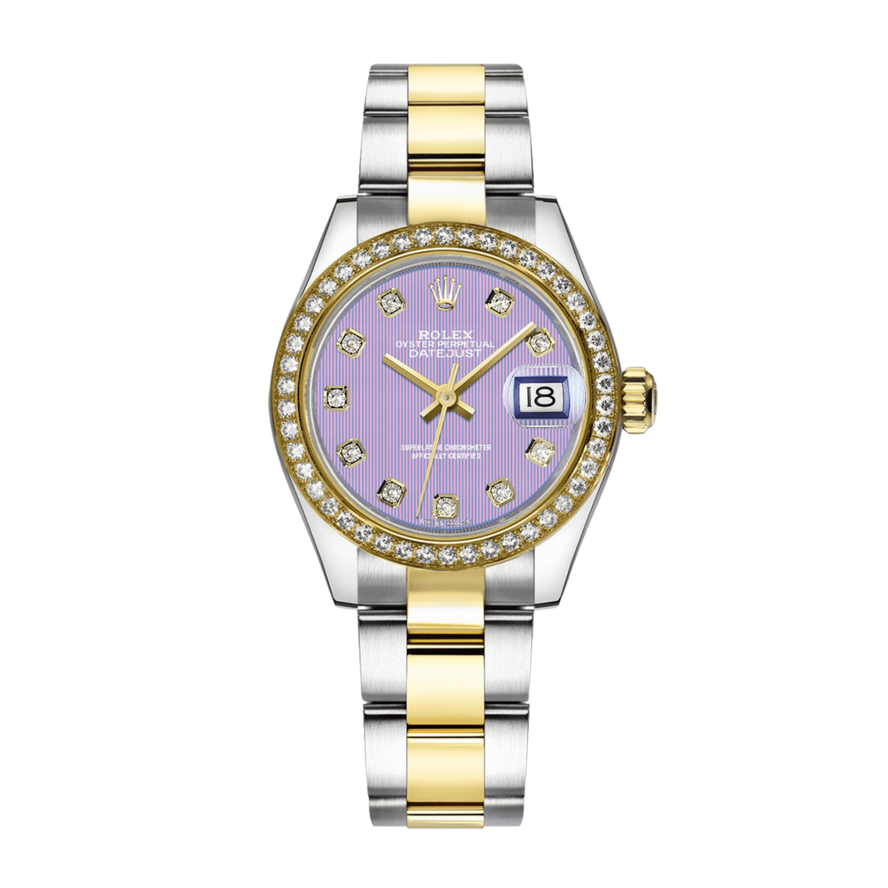 Lady-Datejust Yellow Gold & Steel Diamond Purple Dial 28mm Product Image