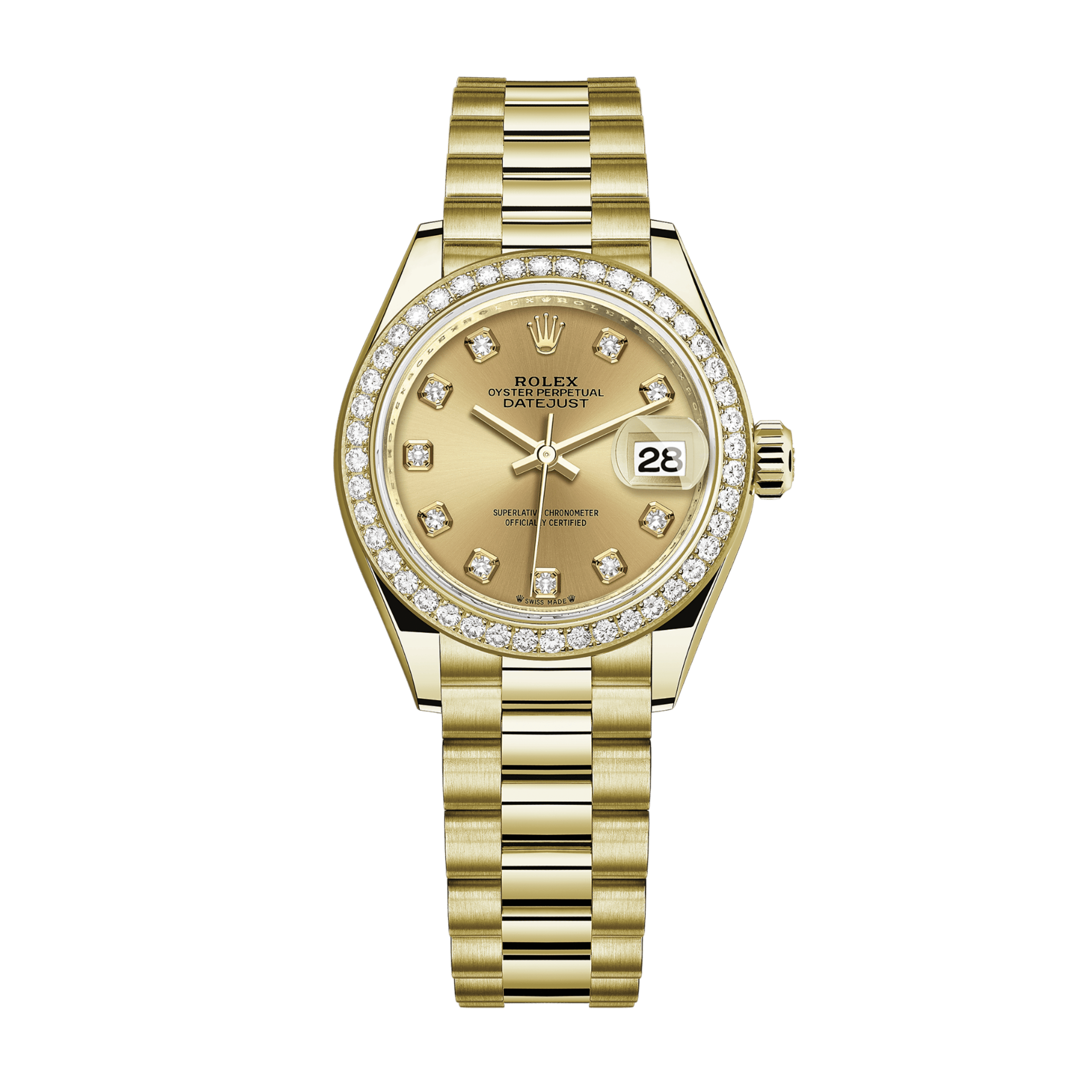 Lady-Datejust Yellow Gold Diamond Champagne Dial 28mm Product Image