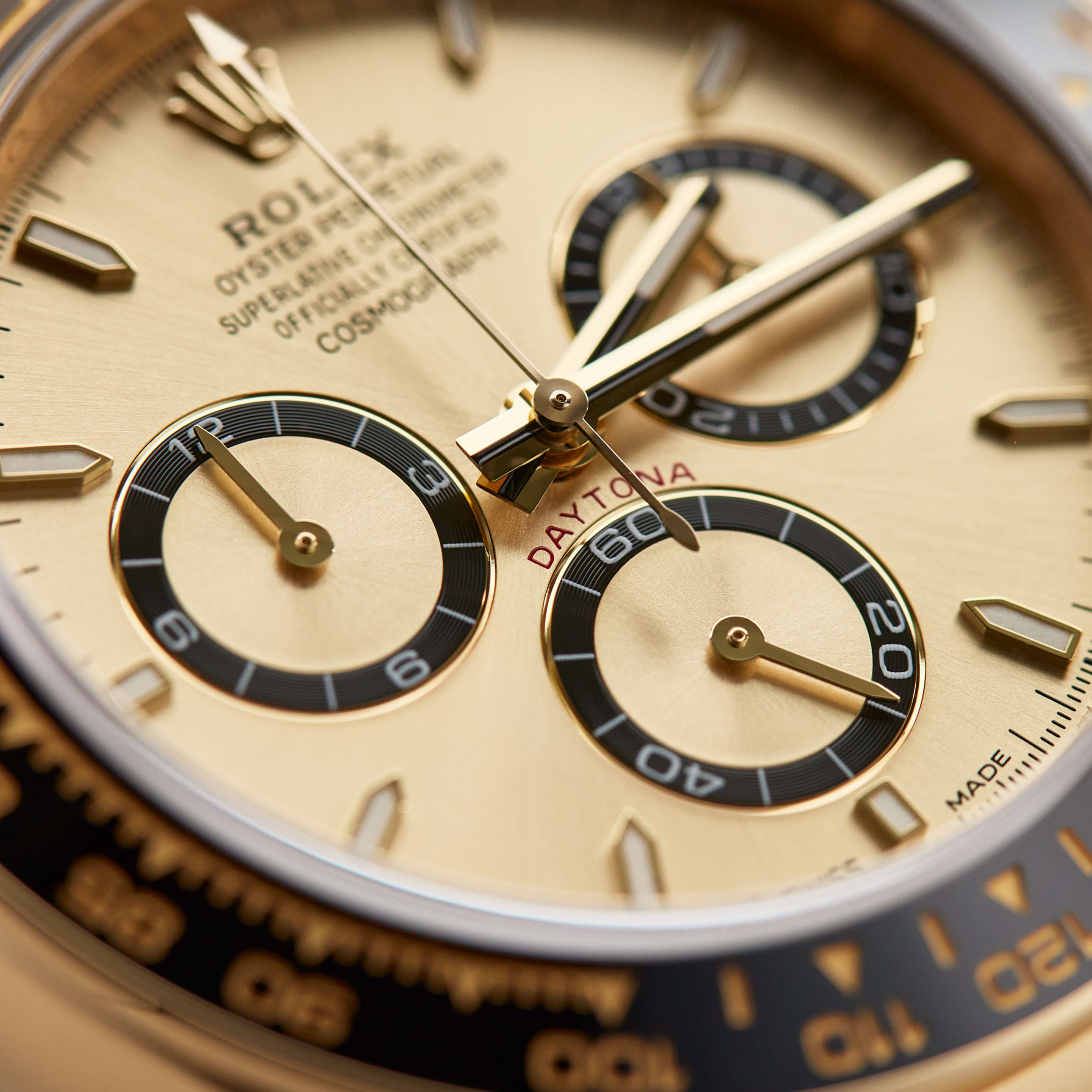 Rolex Daytona Yellow Gold Oysteflex Champagne Dial 40mm 126518LN