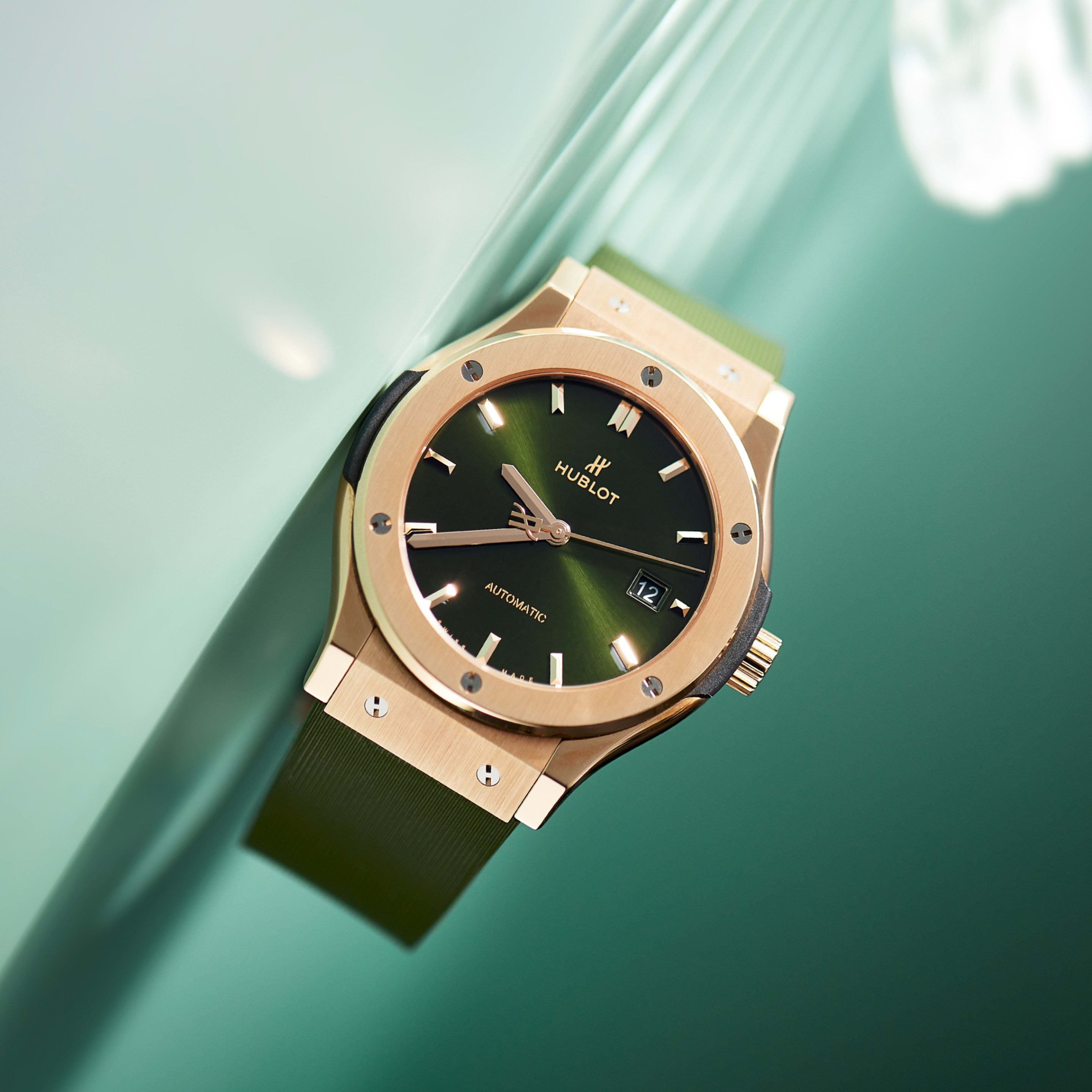 Hublot Classic Fusion Rose Gold Green Dial 42mm 542.OX.8980.RX