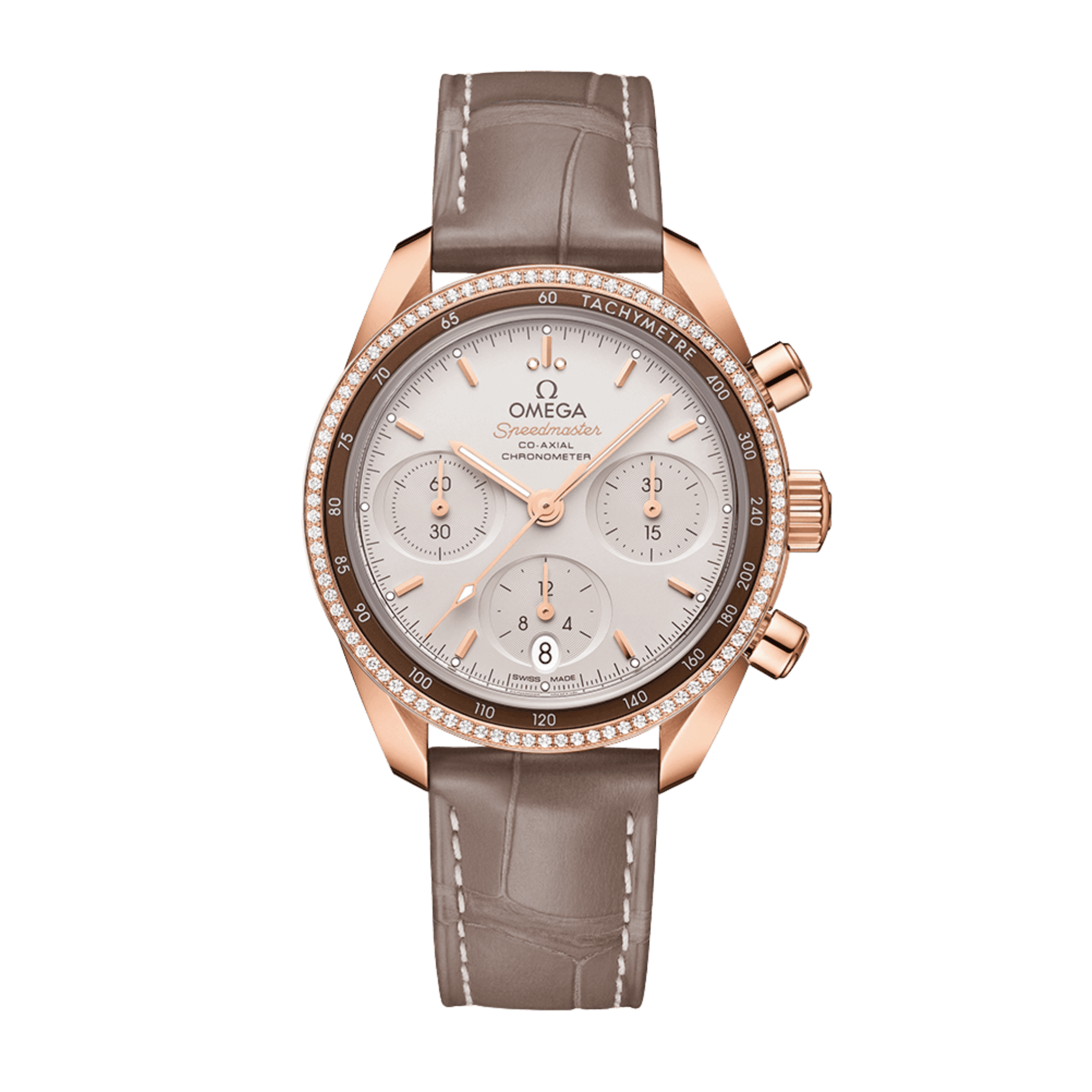Speedmaster Rose Gold Diamond Silver Dial 38mm Product Image