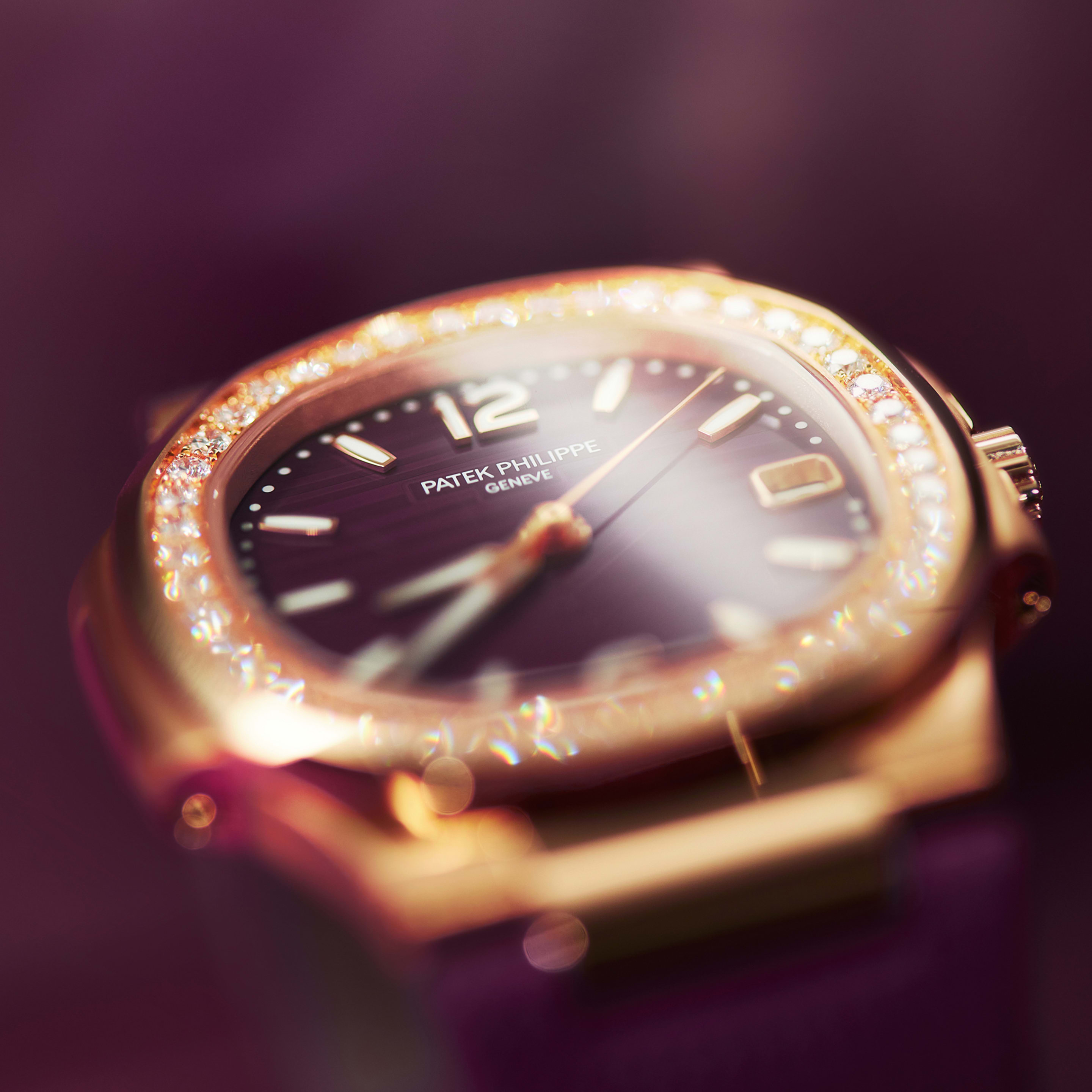 Nautilus Rose Gold Diamond Purple Dial 32mm Product Image