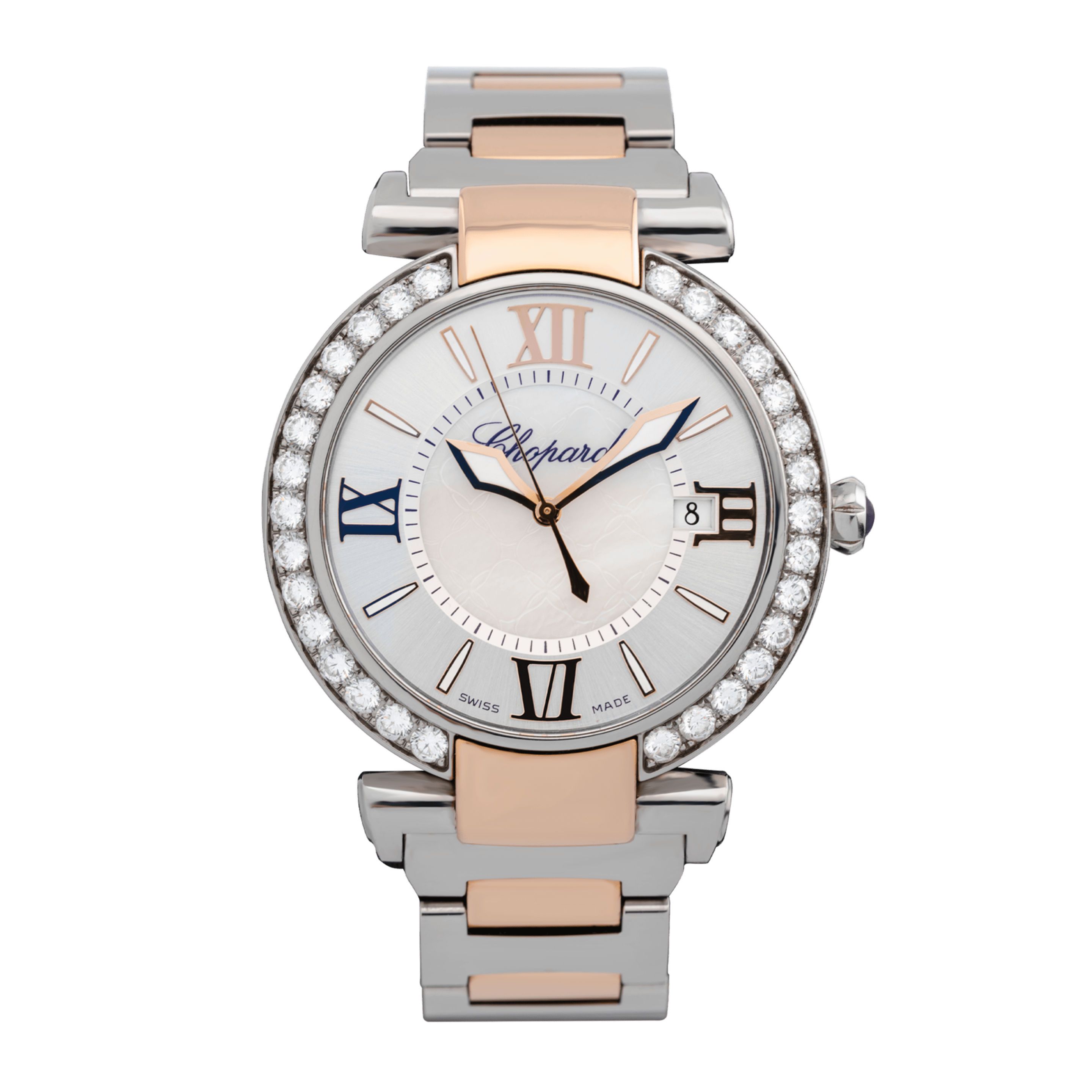 Imperiale Rose Gold & Steel Diamond Mother of Pearl Silver Dial 40mm Product Image