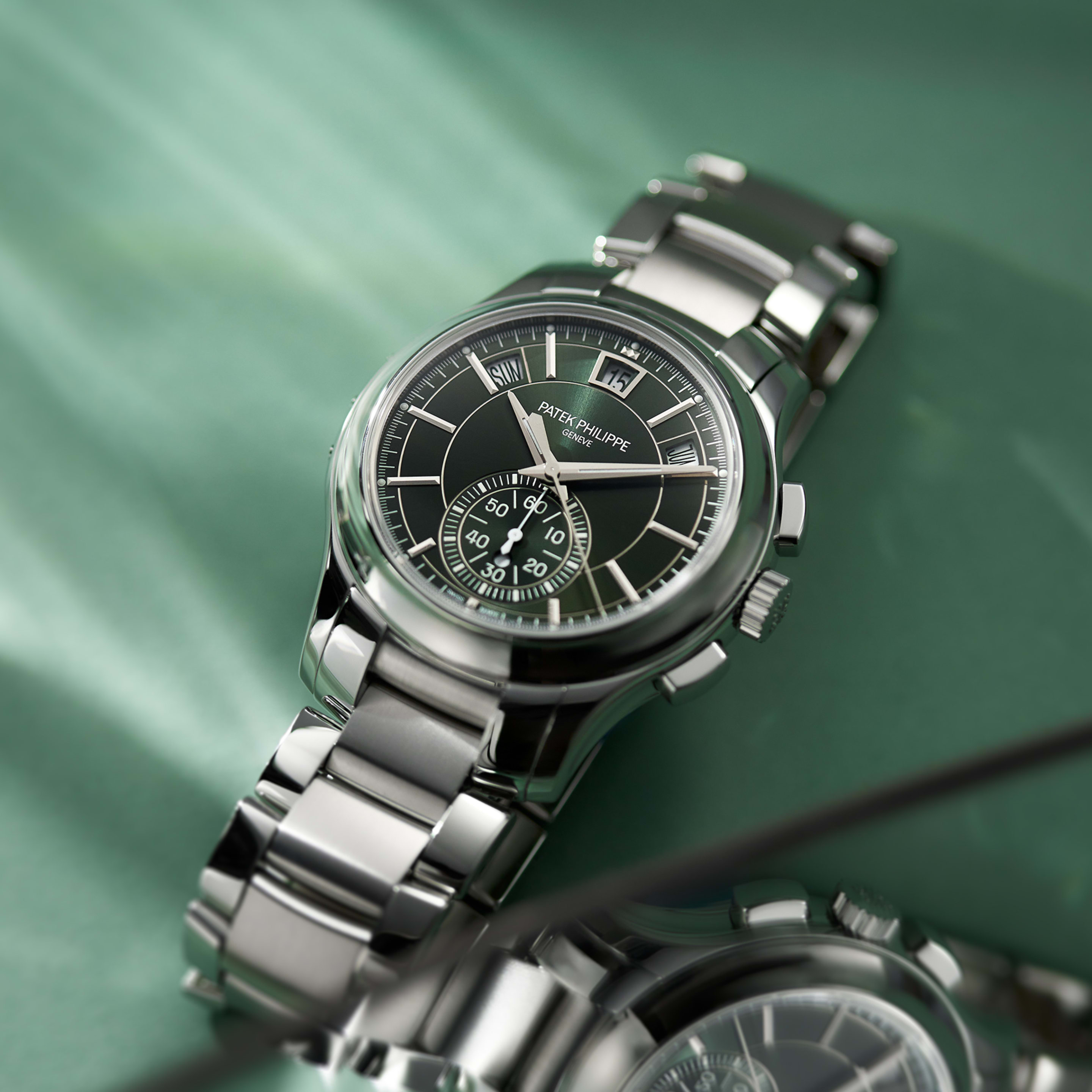 Patek Philippe Annual Calendar Chronograph Steel Green Dial 42mm