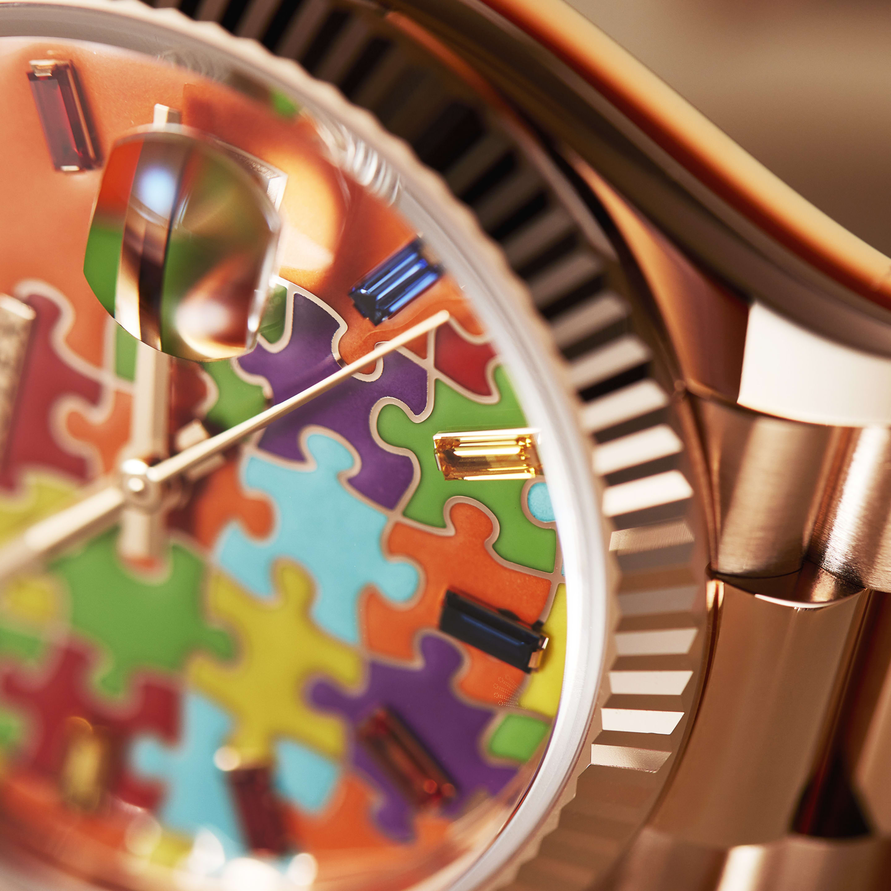 Day-Date Rose Gold Multi-Color Puzzle Dial 36mm Product Image