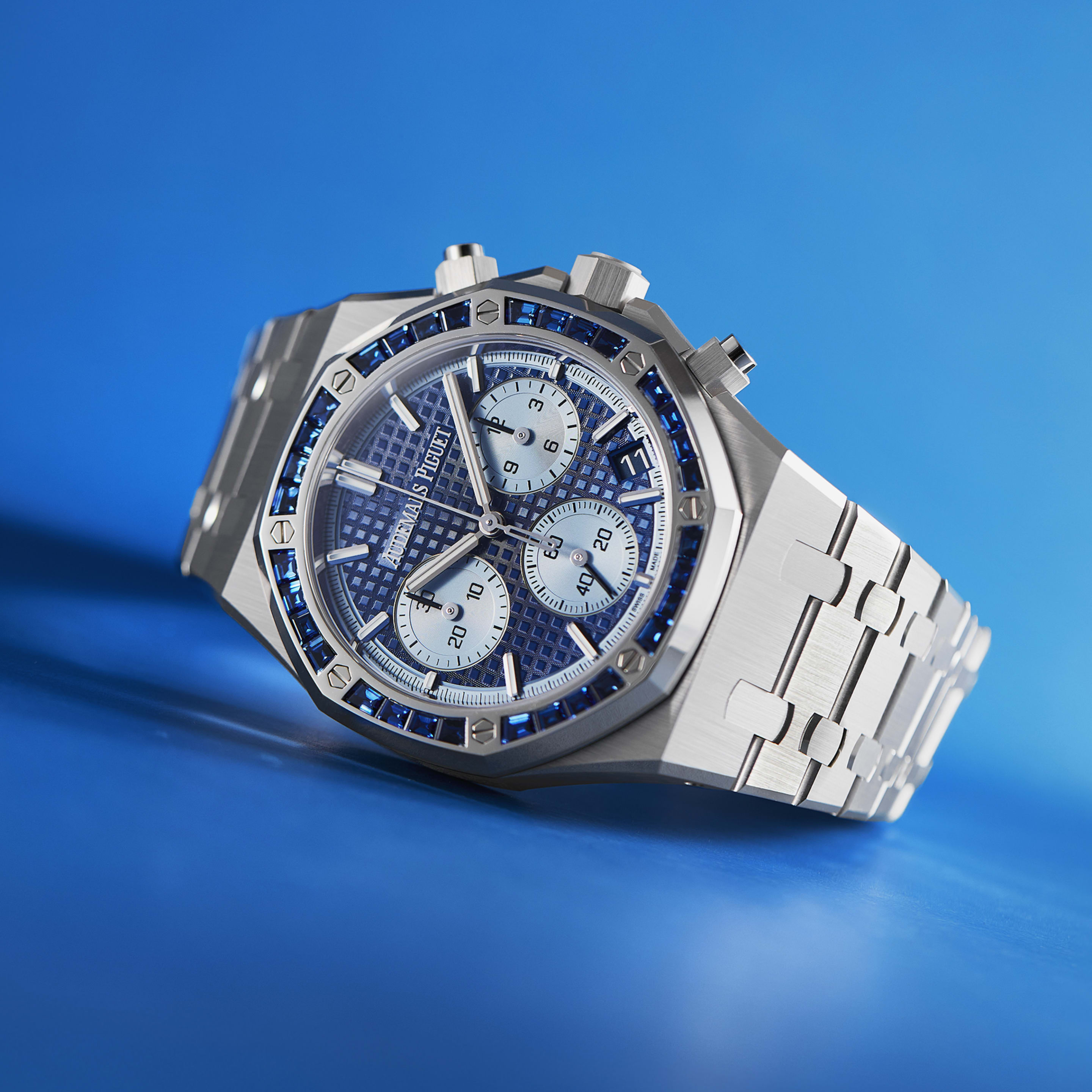 Audemars Piguet Royal Oak Chronograph White Gold Sapphire Blue
