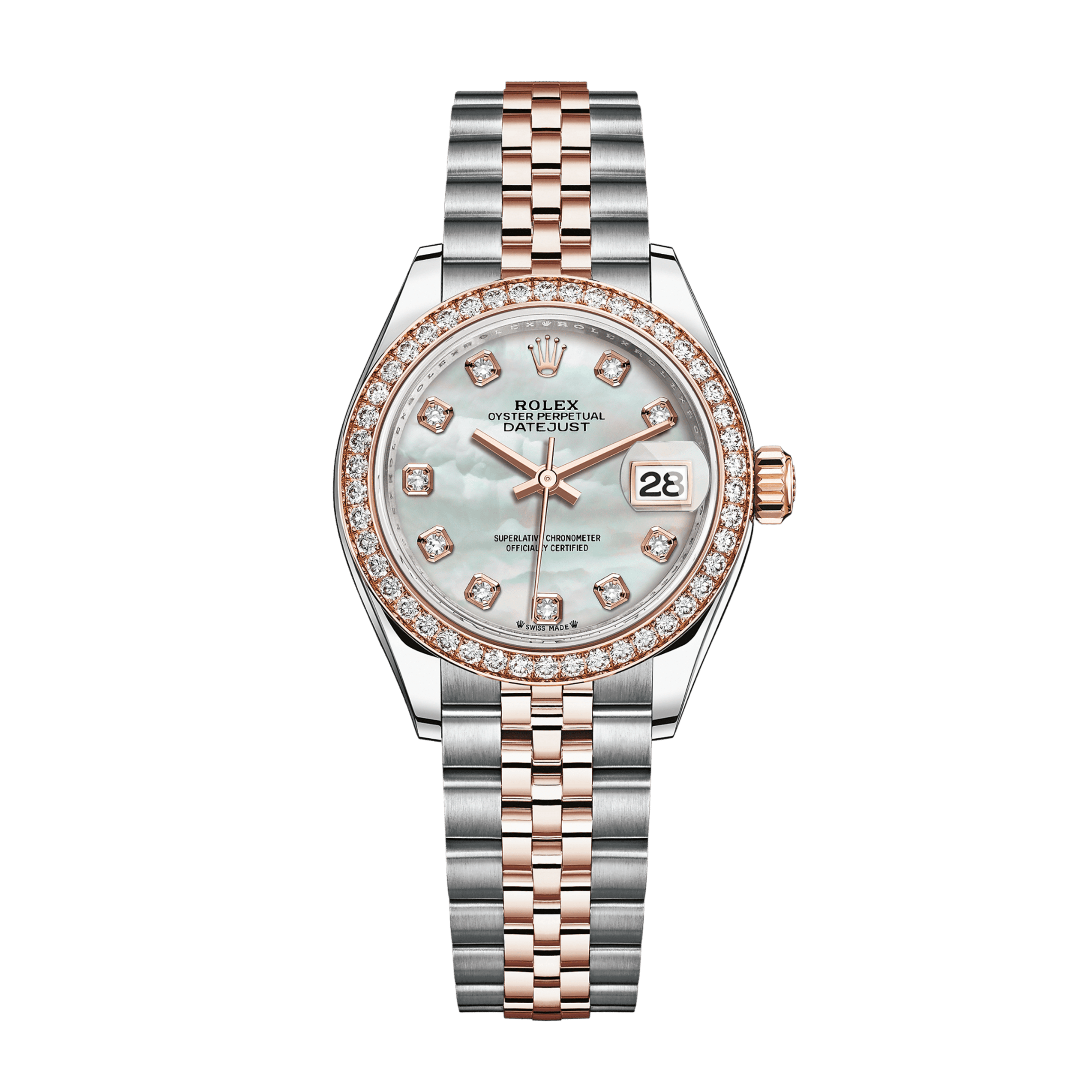 Lady-Datejust Rose Gold & Steel Diamond Jubilee Mother of Pearl Dial 28mm Product Image