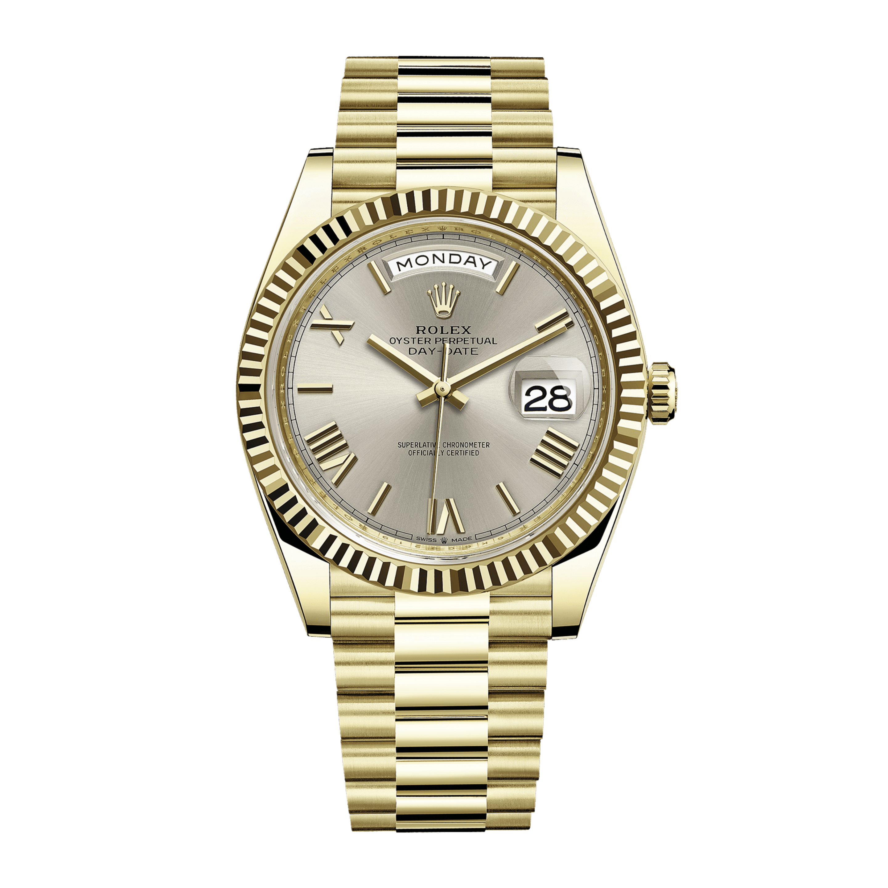 Day-Date Yellow Gold Silver Dial 40mm Product Image