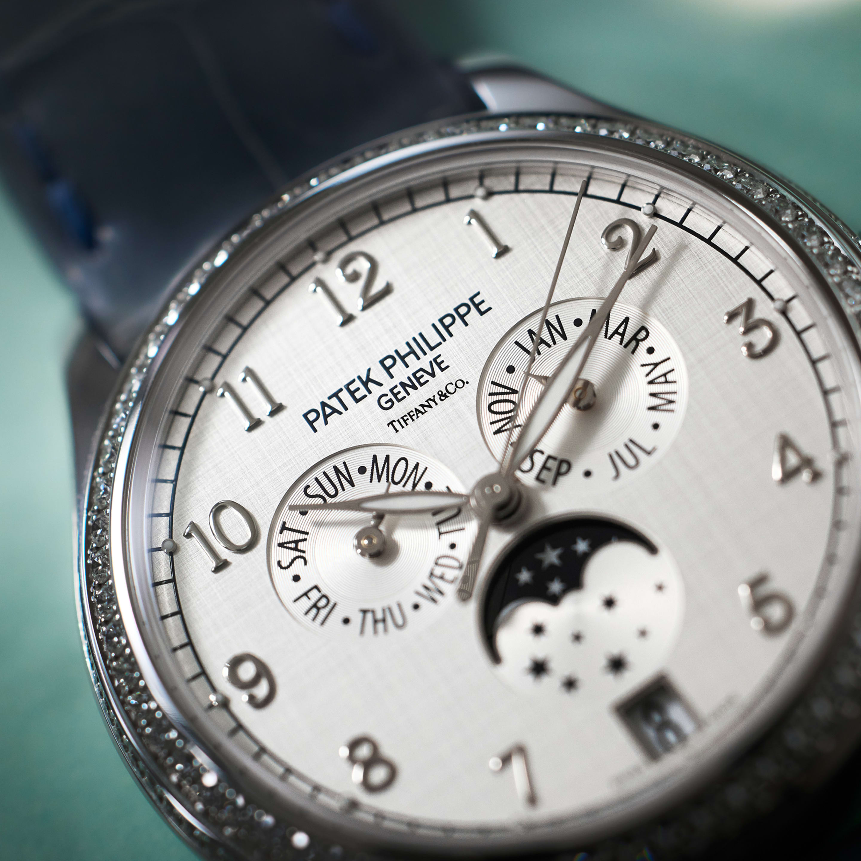 Annual Calendar "Tiffany & Co." White Gold Diamond Silver Dial 38mm Product Image