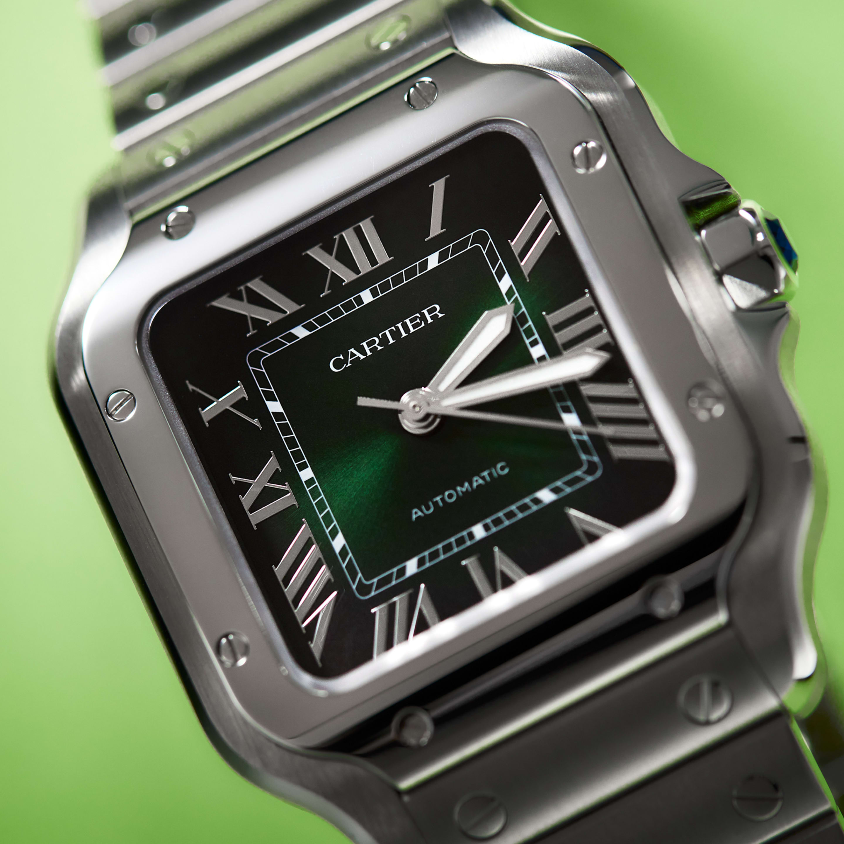 Cartier Santos de Cartier Steel Green Dial 35mm WSSA0061 - Make an