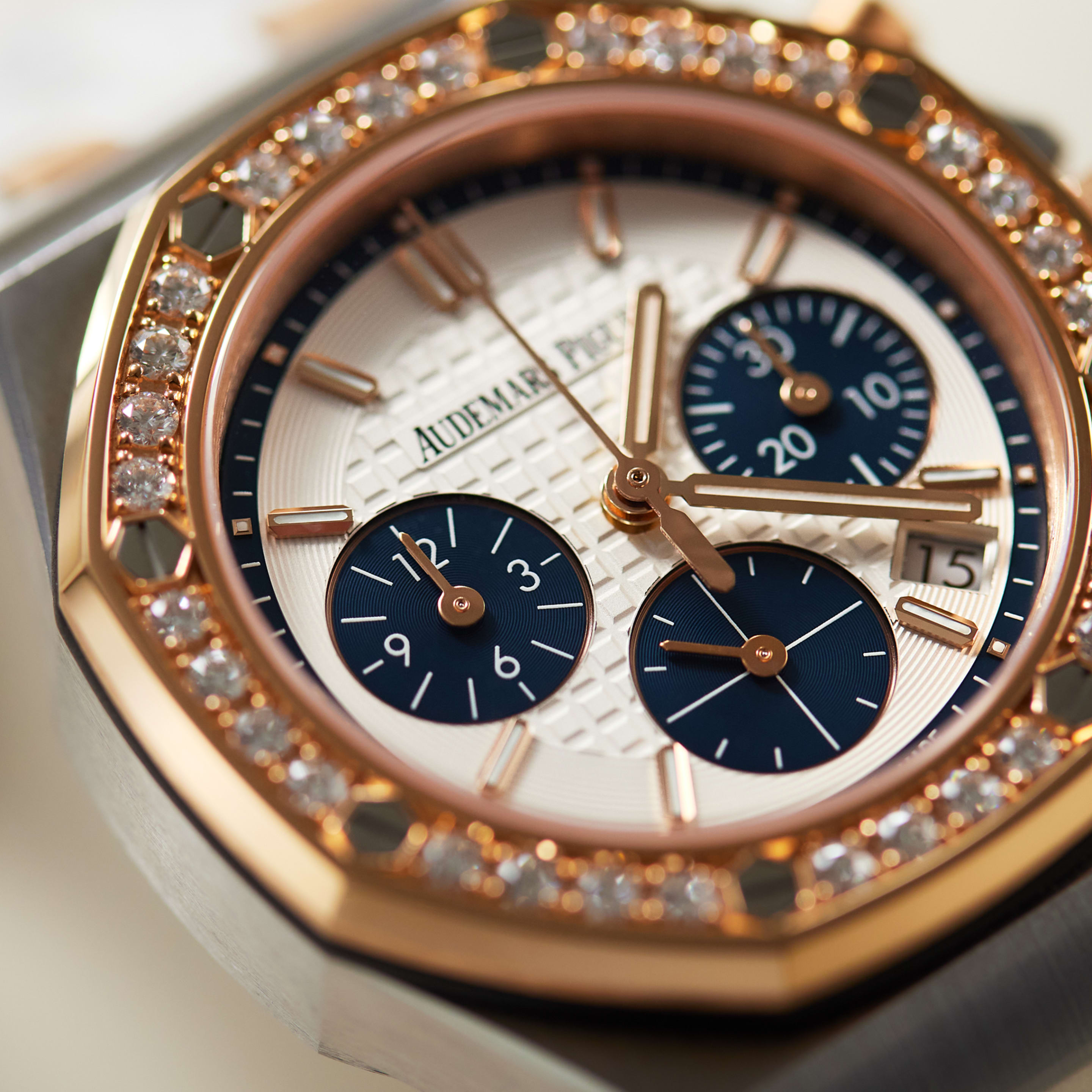 Royal Oak Offshore Lady Chronograph Rose Gold & Steel Silver Dial 37mm Product Image