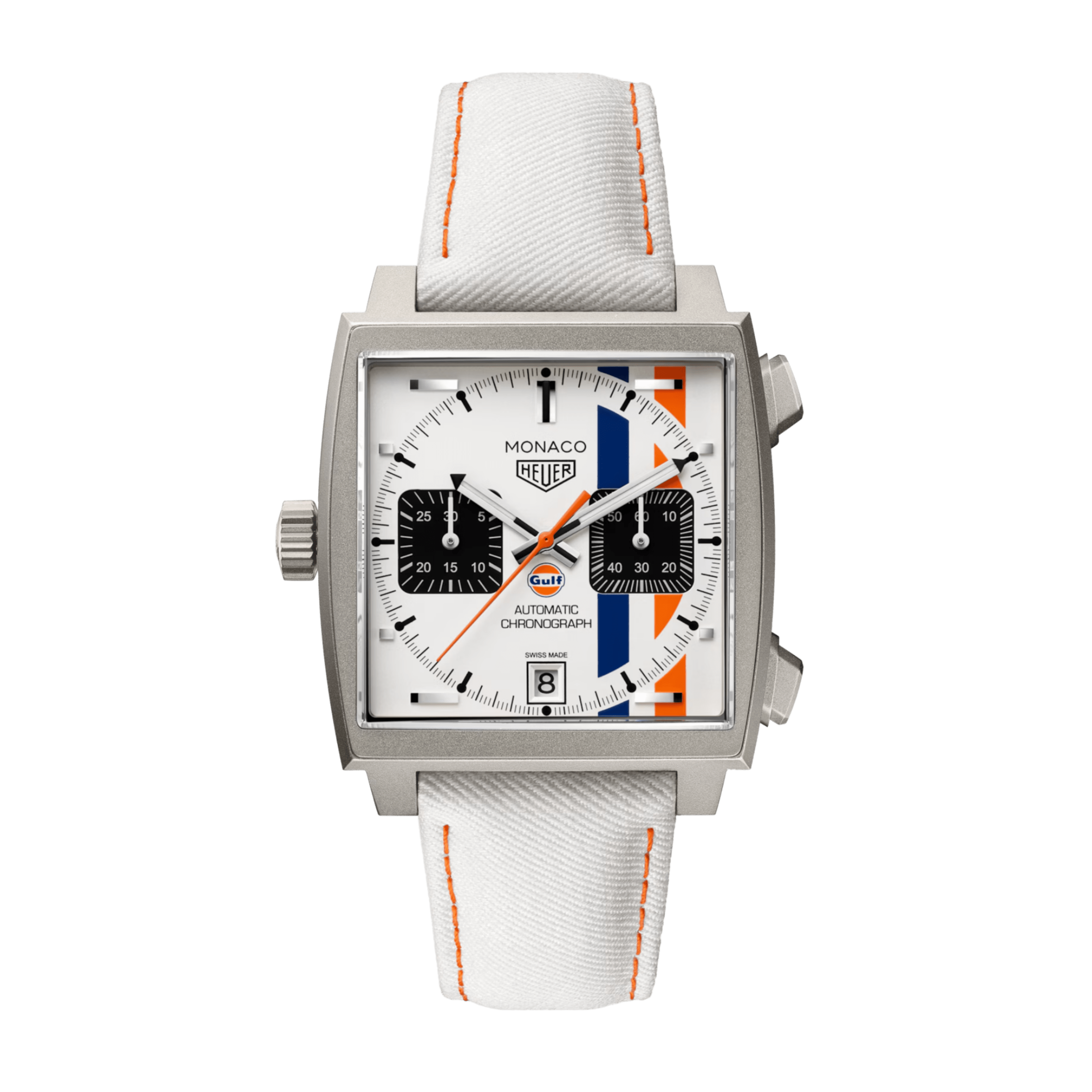 Tag Heuer Monaco Chronograph x Gulf Titanium Silver Dial 39mm