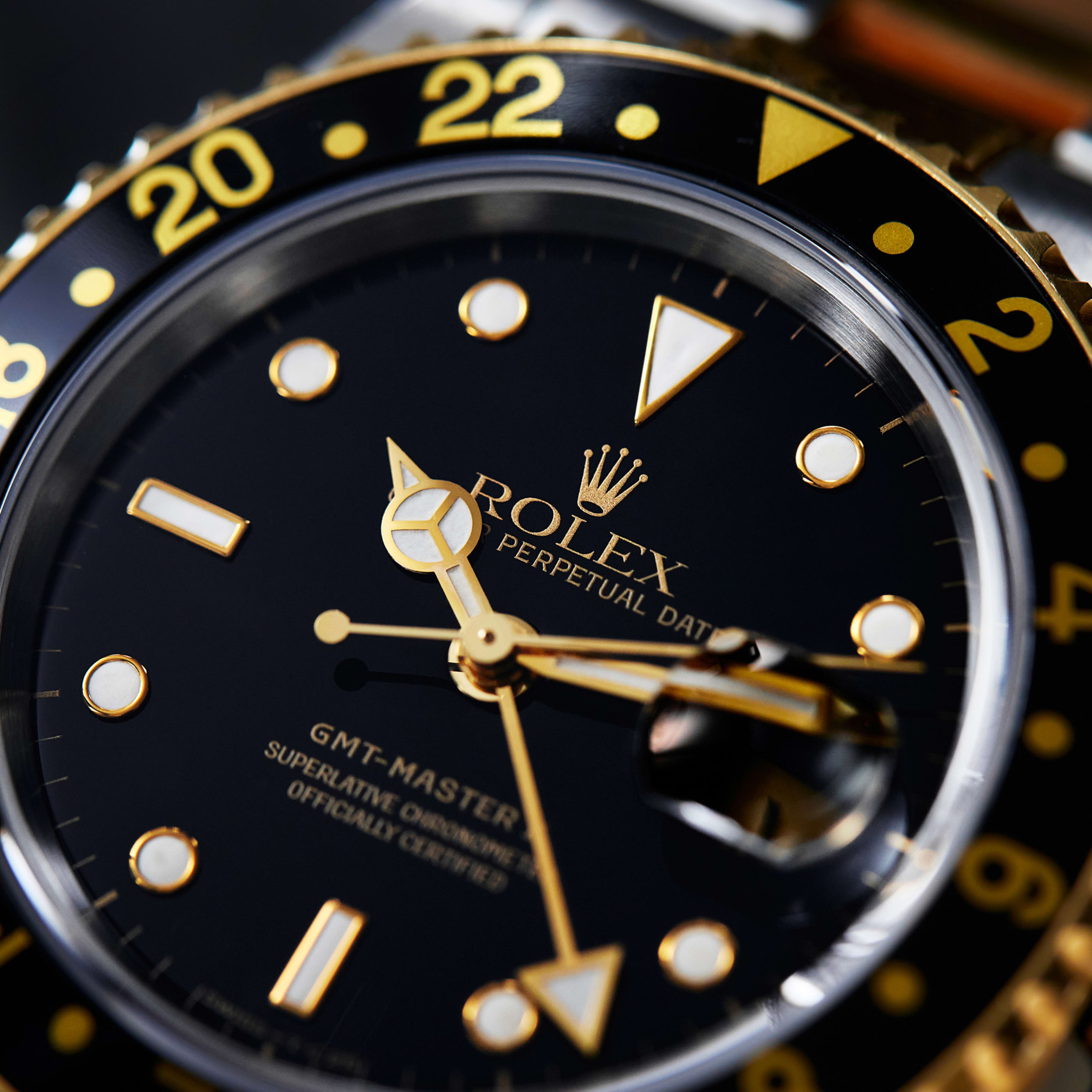 Rolex GMT-Master II Yellow Gold & Steel Black Dial 40mm 16713