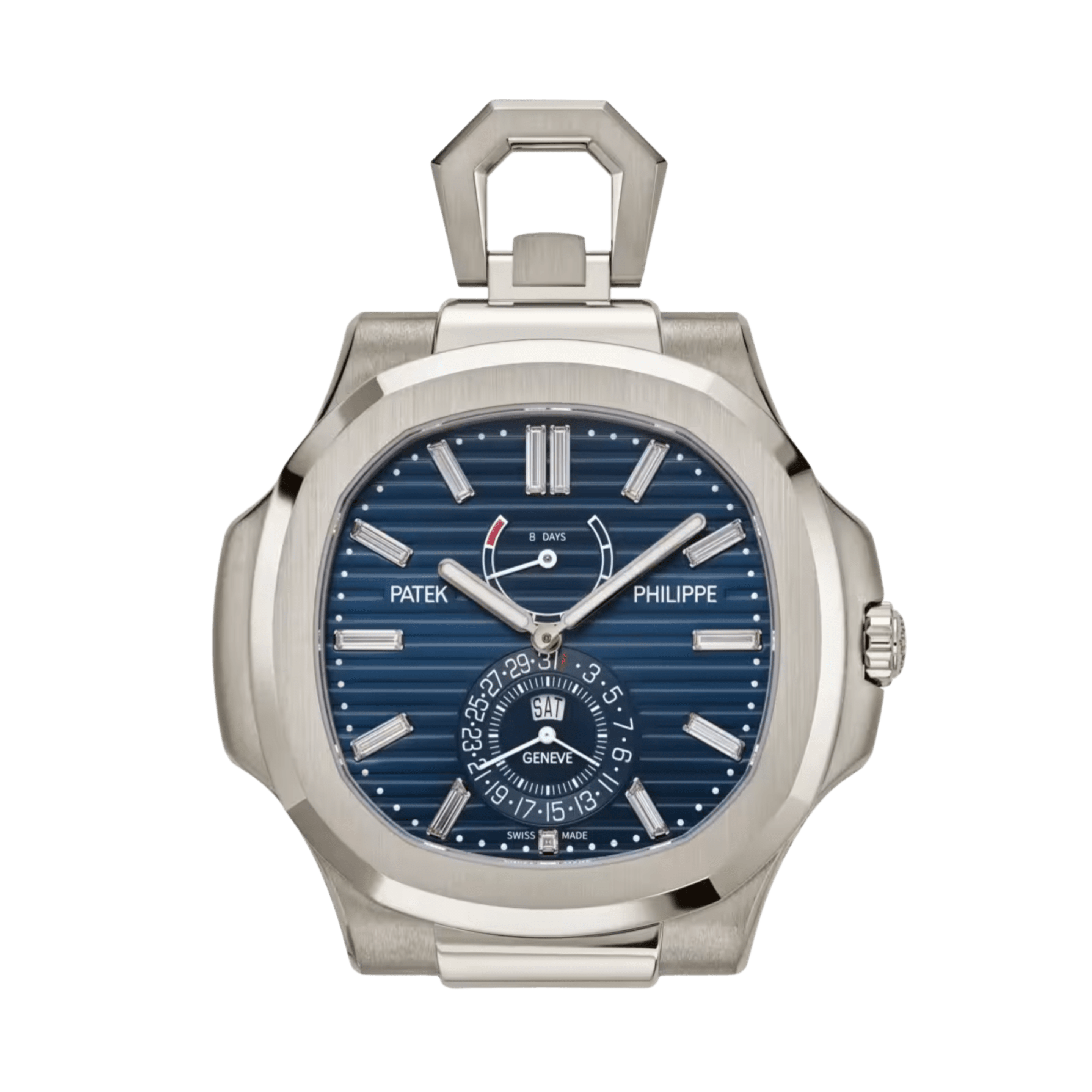 Nautilus Desk Clock White Gold Blue Dial 50mm Product Image