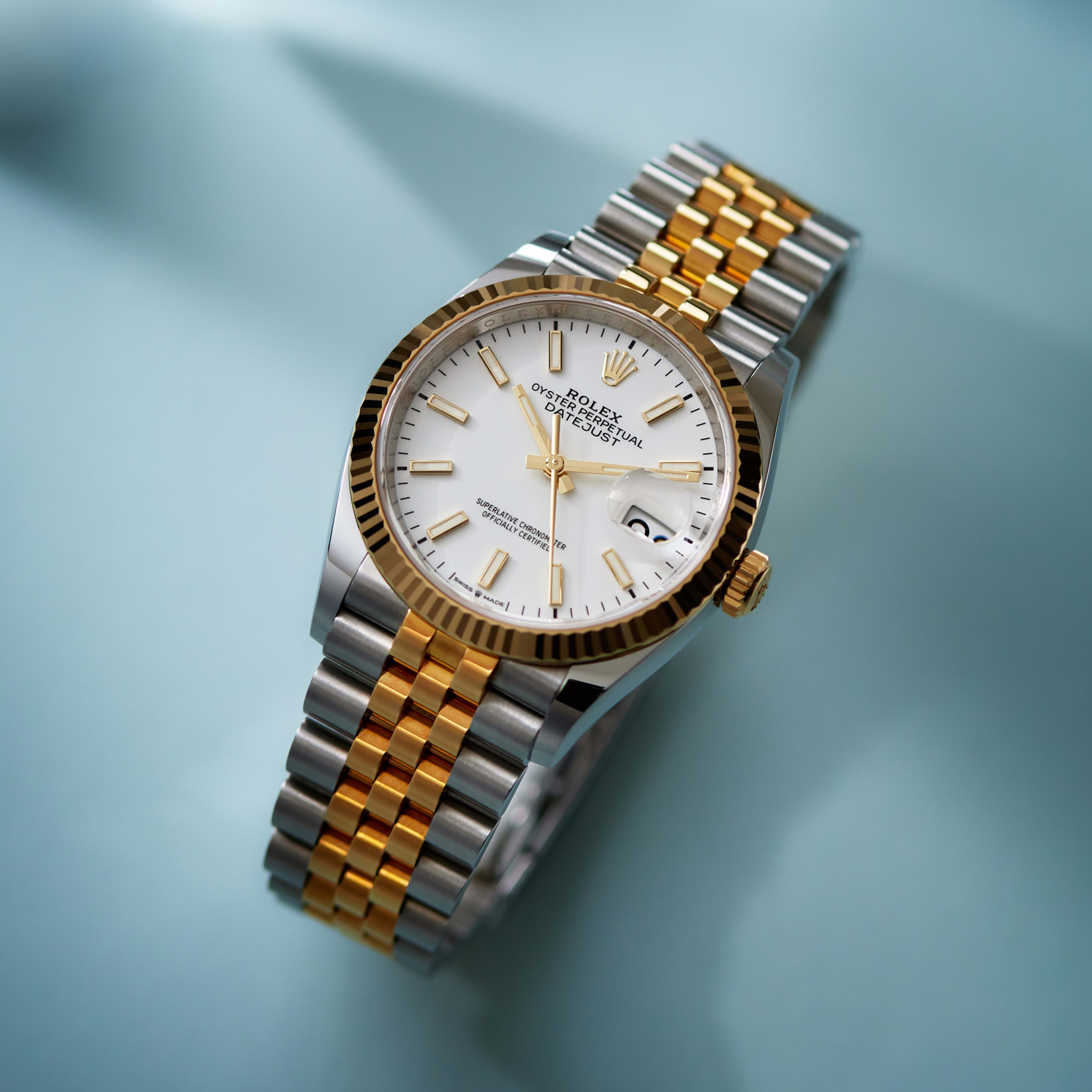 Rolex Datejust Yellow Gold & Steel Jubilee White Dial 36mm 126233