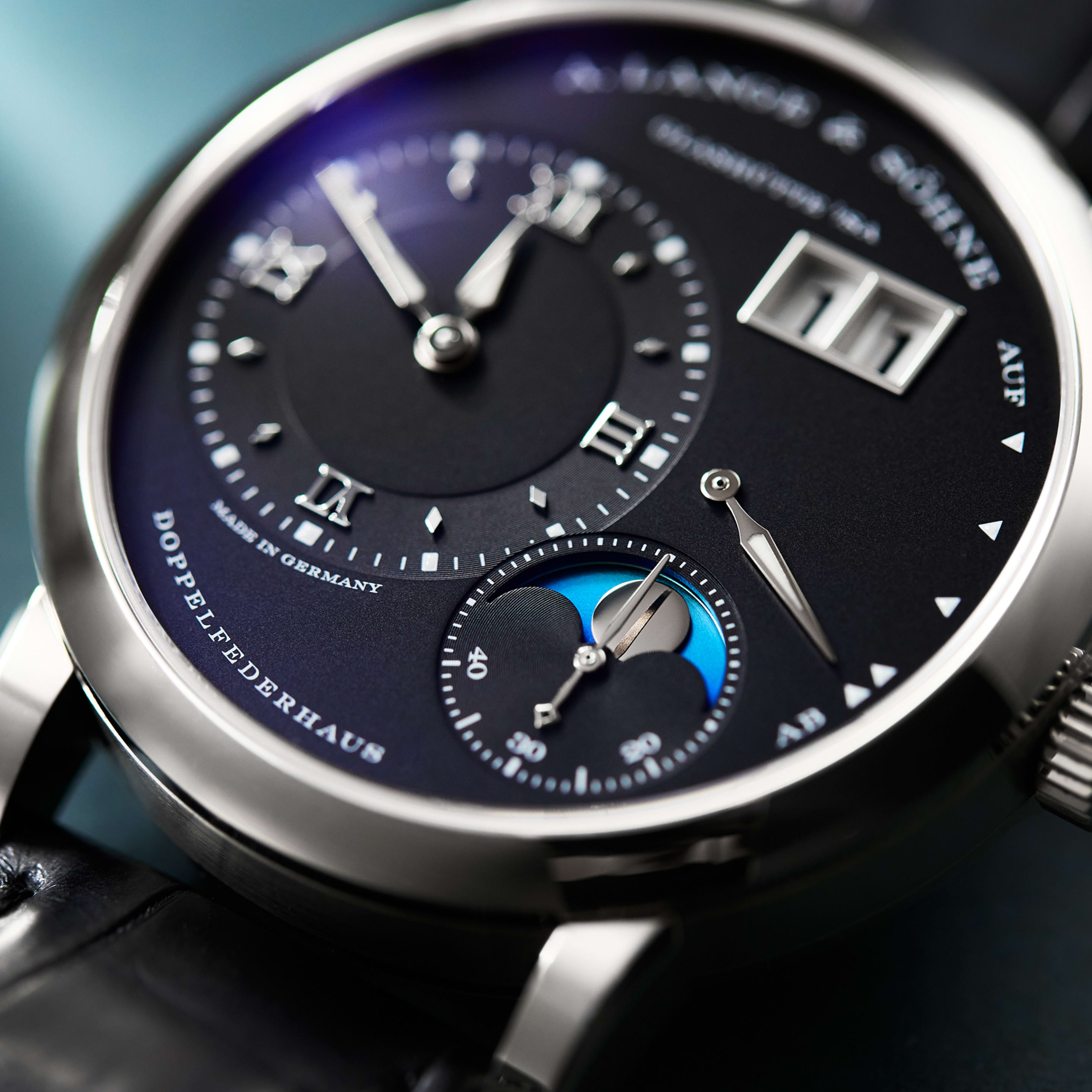 Lange 1 Moonphase White Gold Black Dial 38mm Product Image