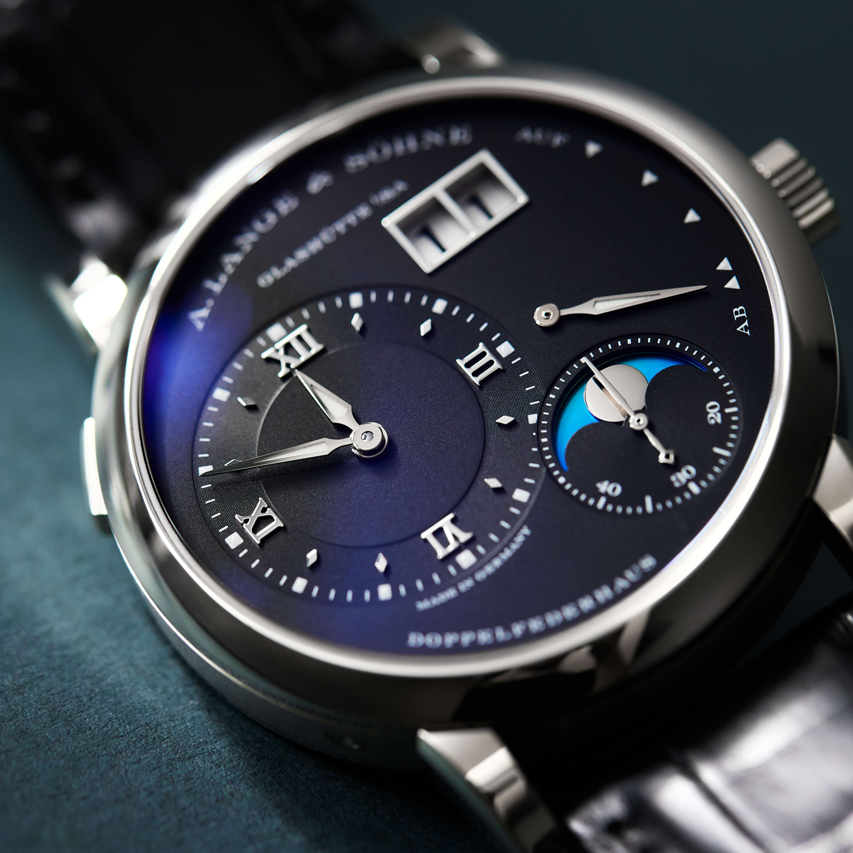 Lange 1 Moonphase White Gold Black Dial 38mm Product Image