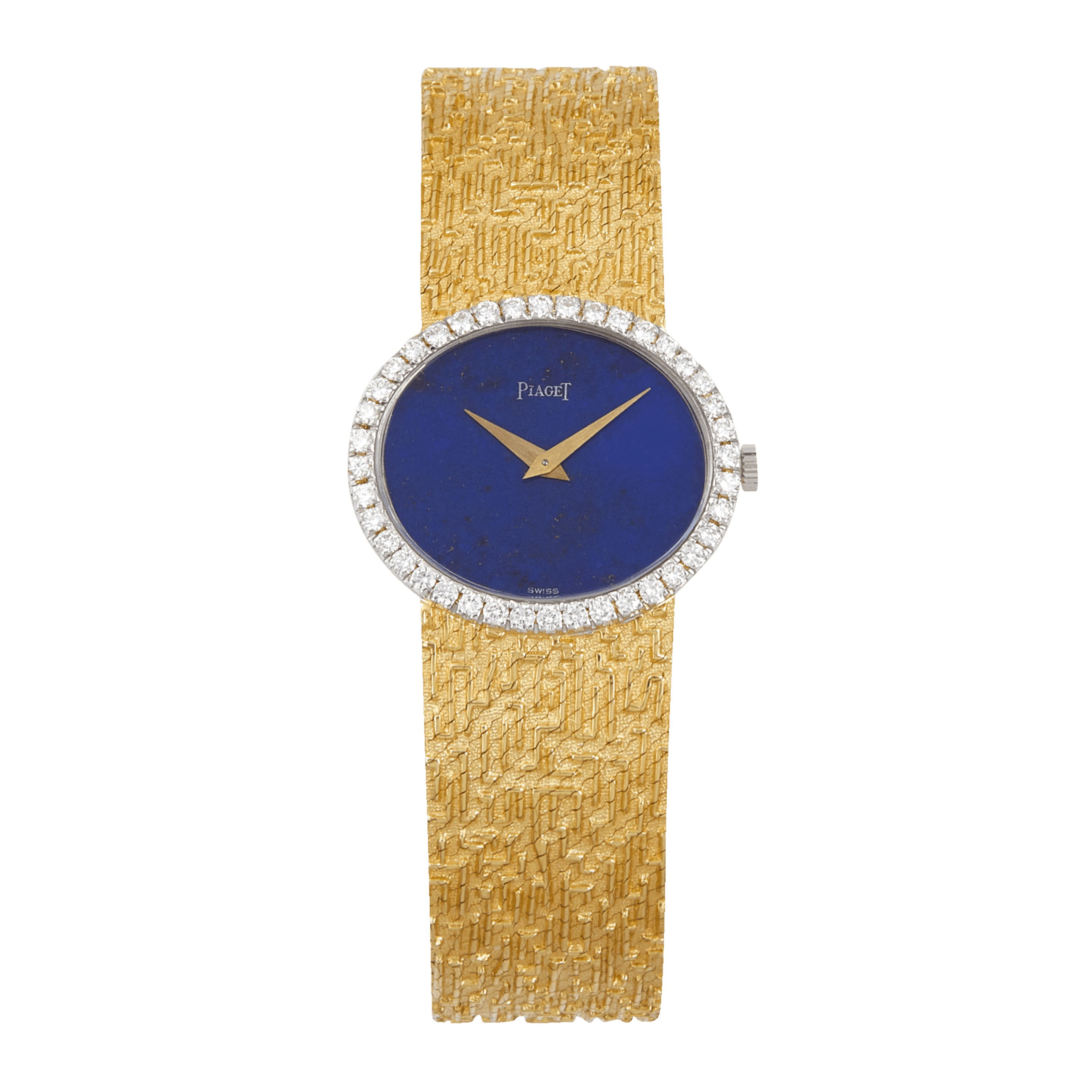 Oval Yellow Gold Diamond Blue Dial 36mm Product Image