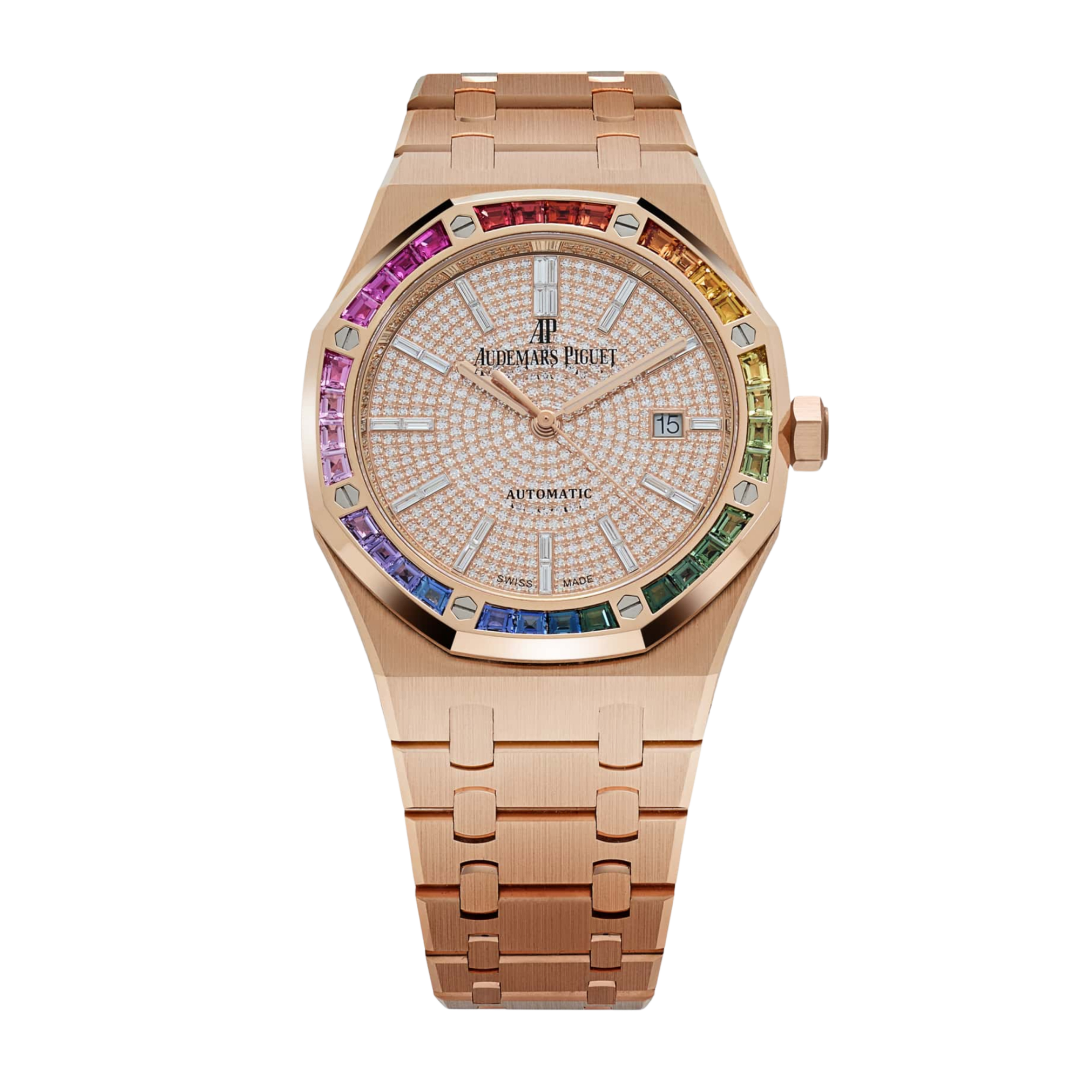 Royal Oak Rose Gold Rainbow Pave Dial 41mm Product Image