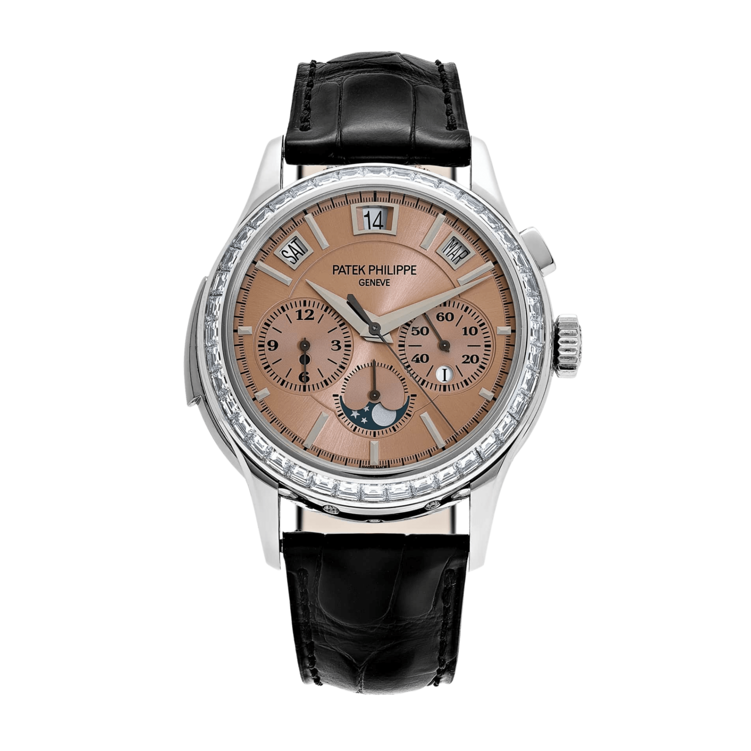 Minute Repeater Perpetual Calendar Chronograph Platinum Diamond Salmon Dial 42mm Product Image