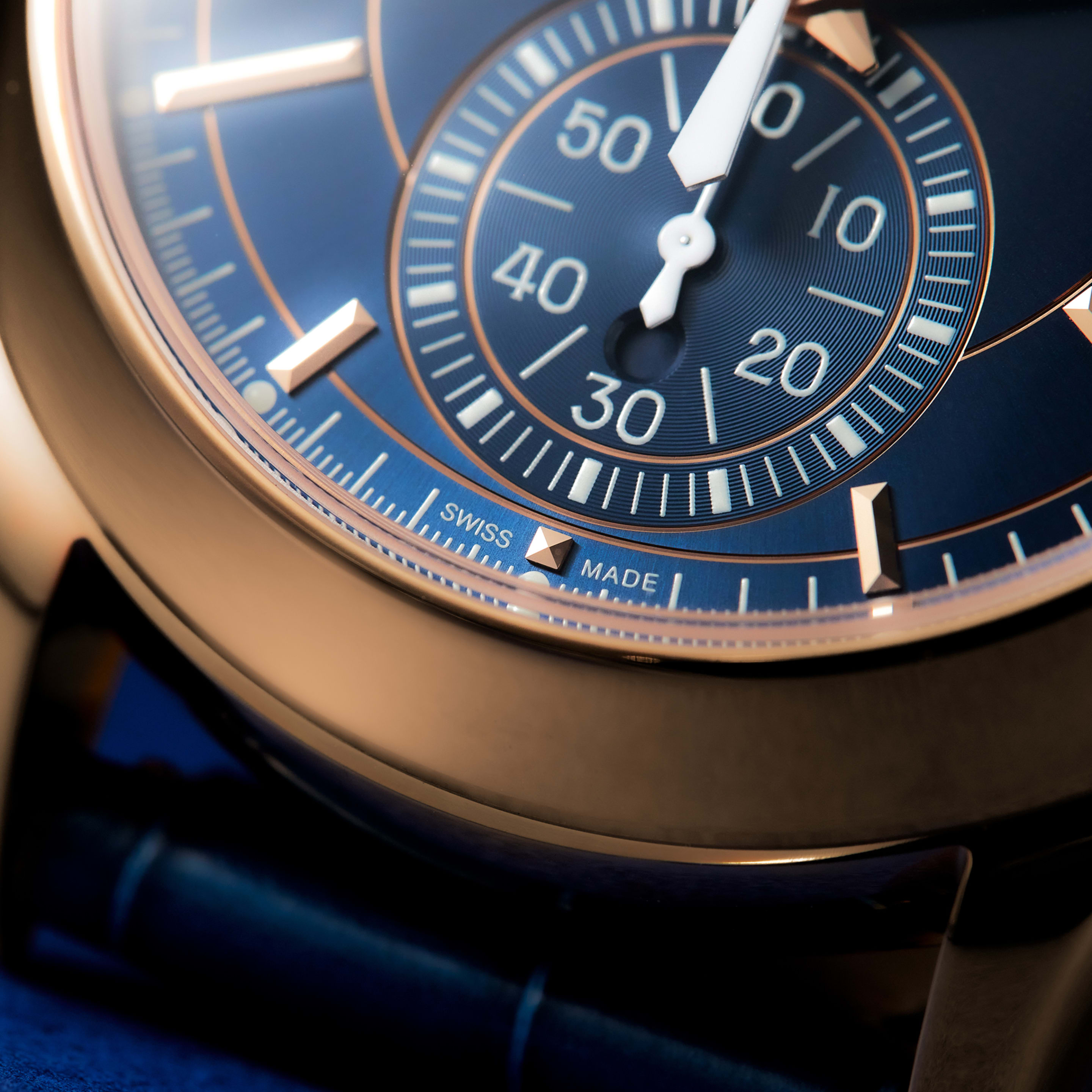 Annual Calendar Chronograph Rose Gold Blue Dial 42mm Product Image