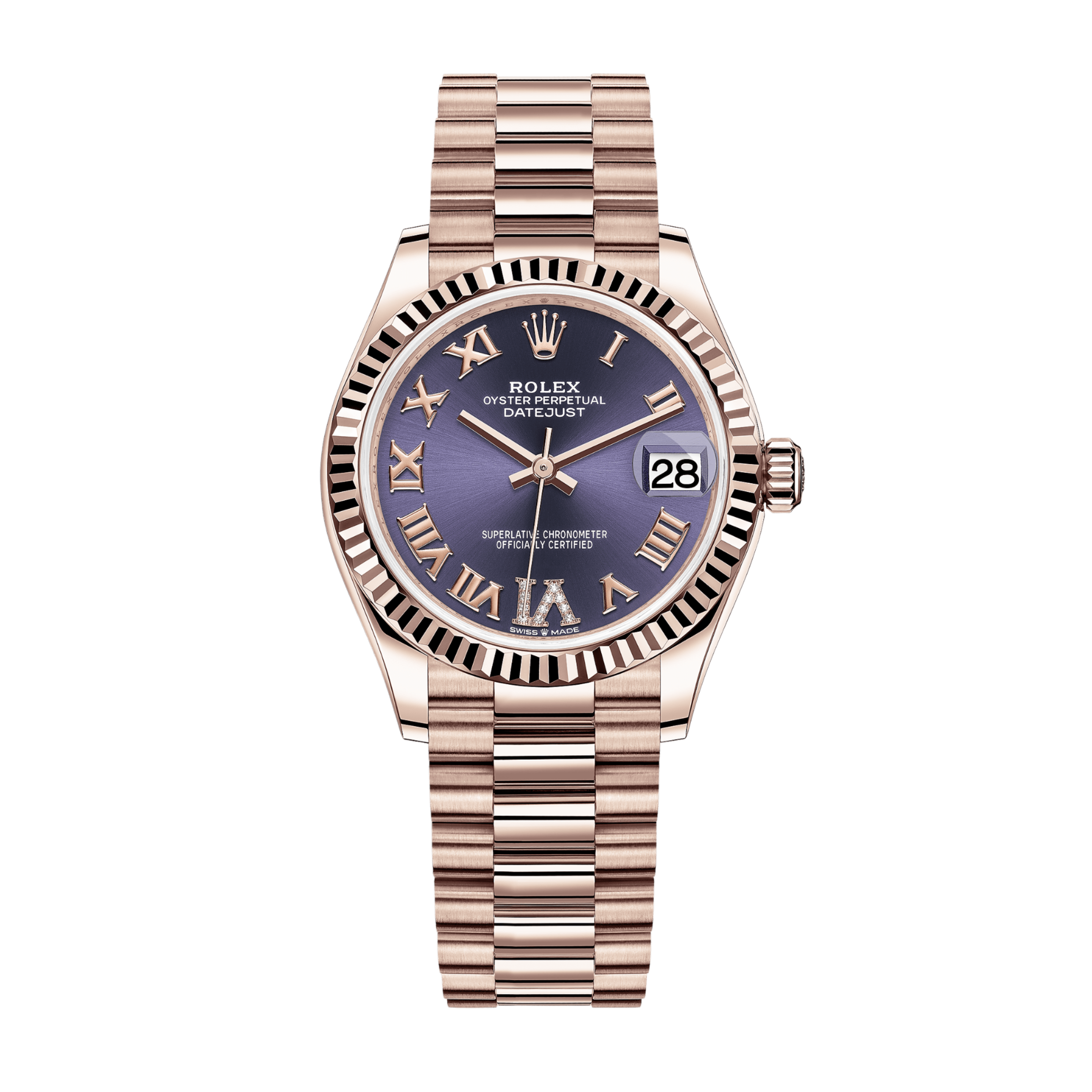 Datejust Rose Gold Purple Dial 31mm Product Image