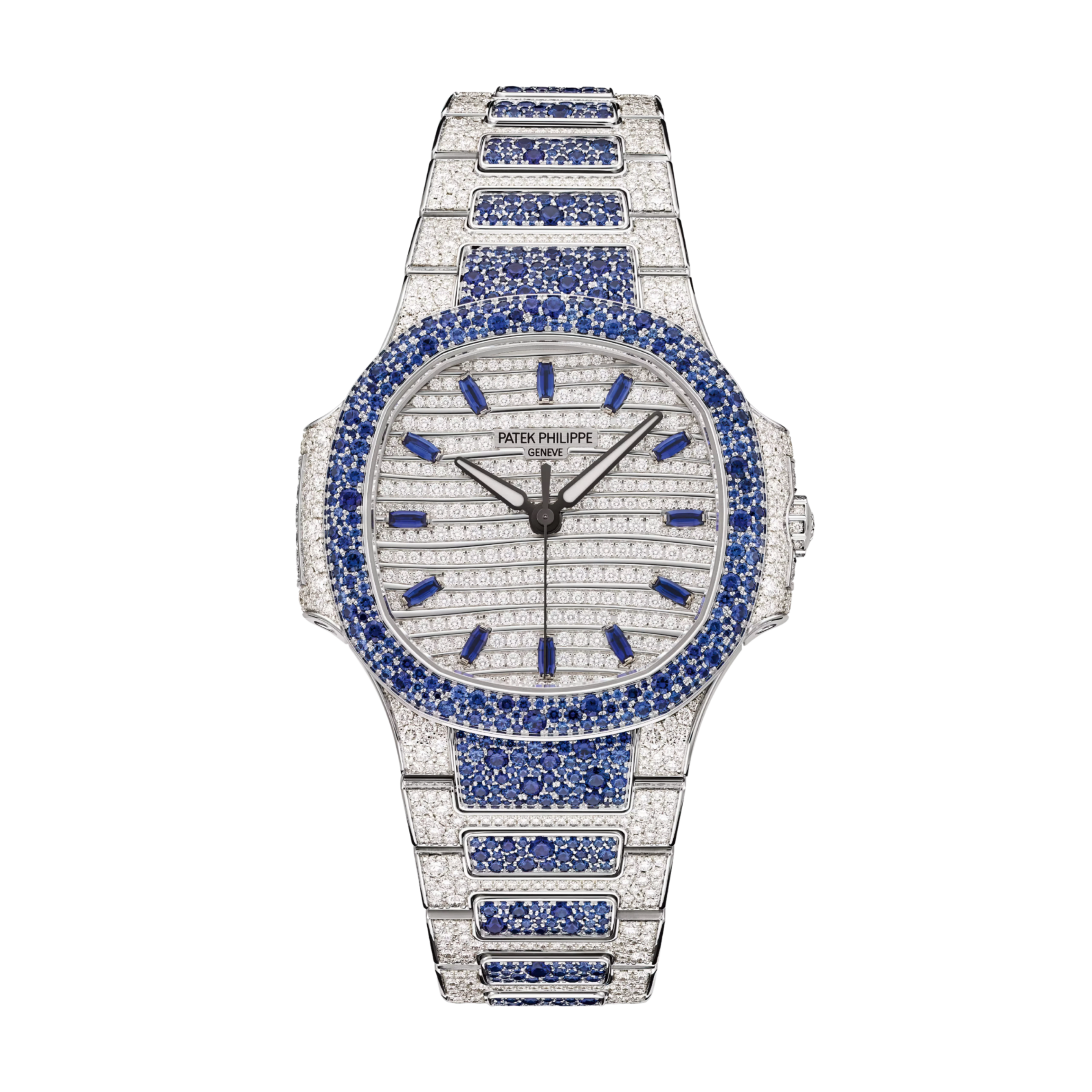 Nautilus Haute Joaillerie White Gold Sapphire Diamond Pave Dial 35mm Product Image