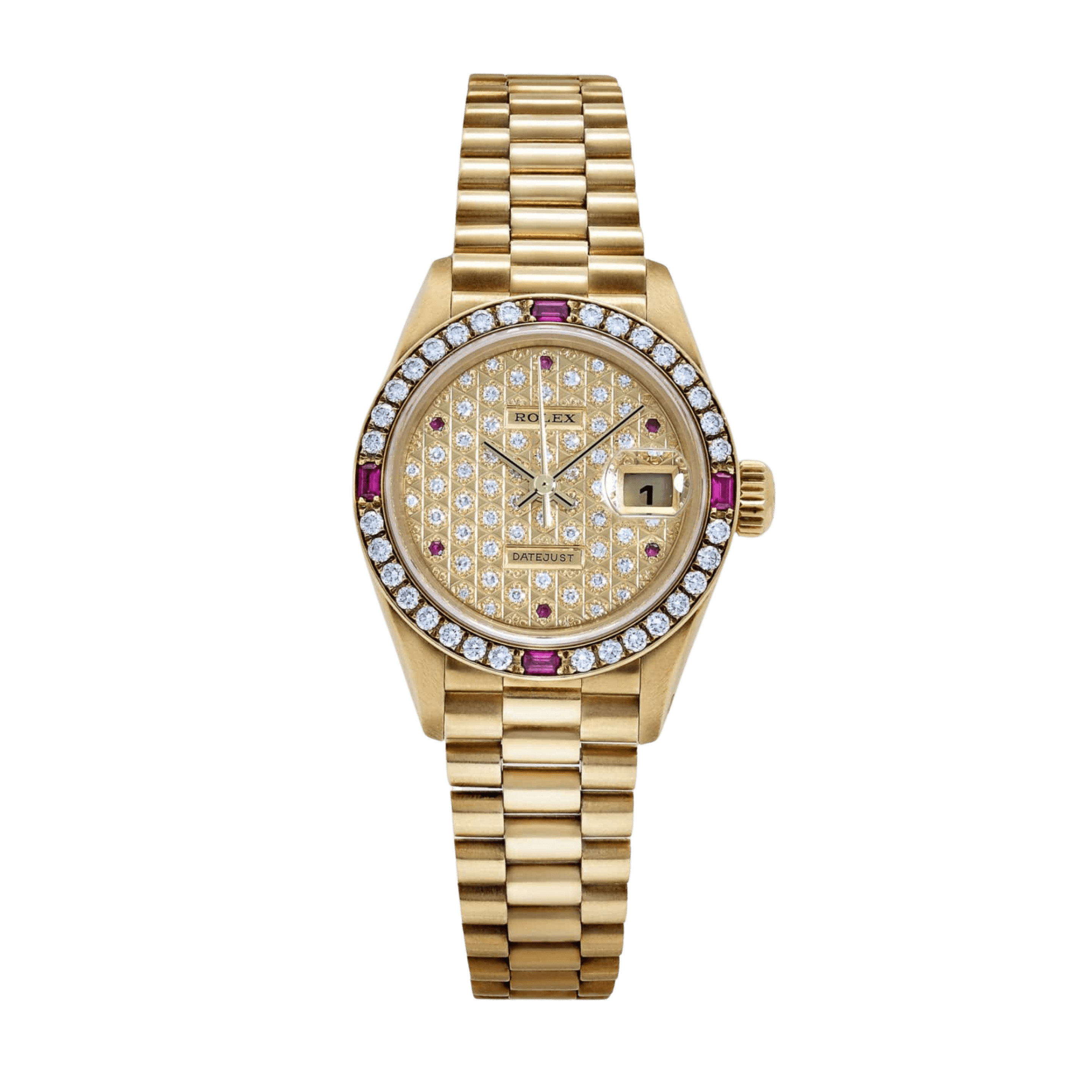 Vintage Lady-Datejust Yellow Gold Diamond Ruby Pave Dial 26mm Product Image