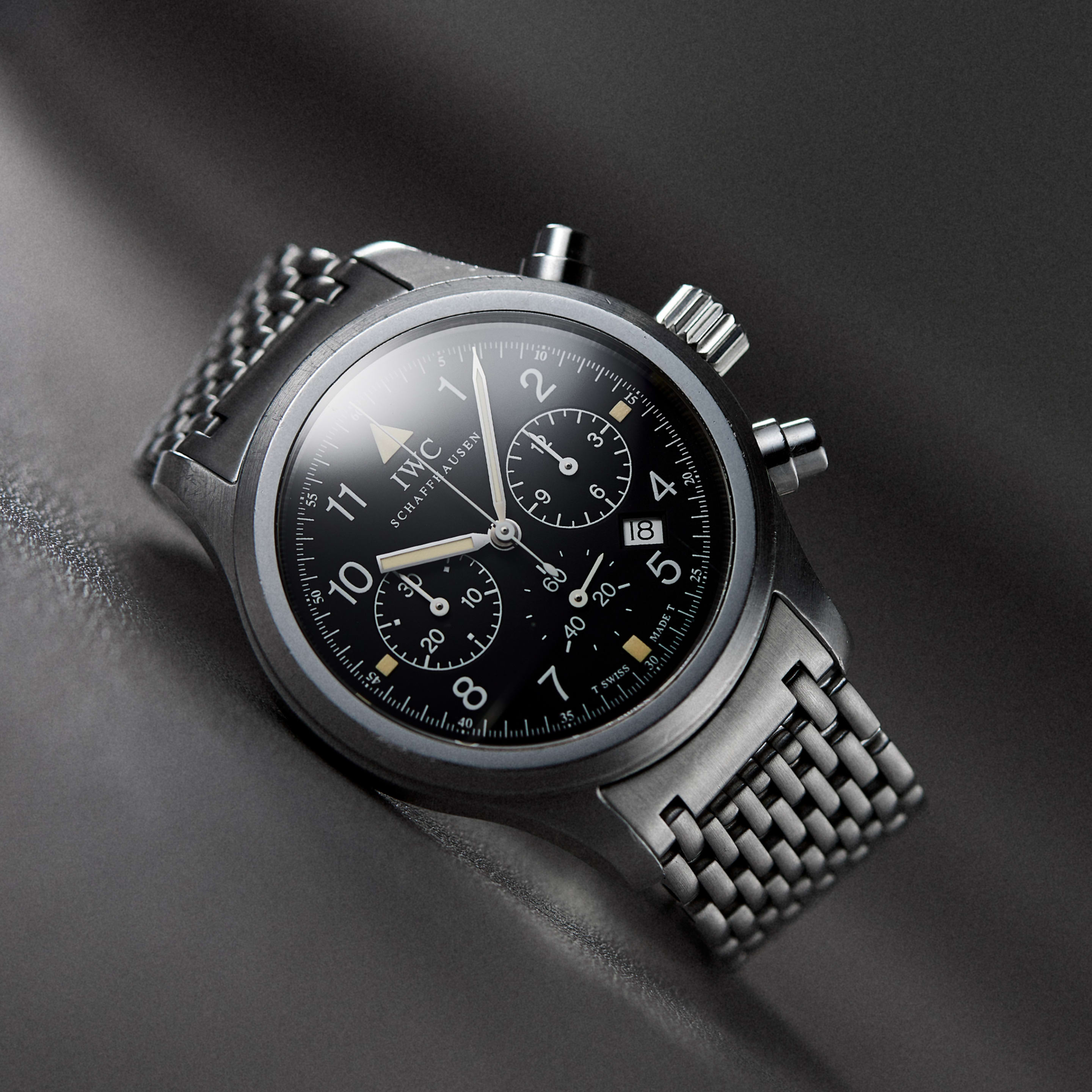 Vintage Pilot Chronograph Mecaquartz Stainless Steel Black Dial 36mm Product Image