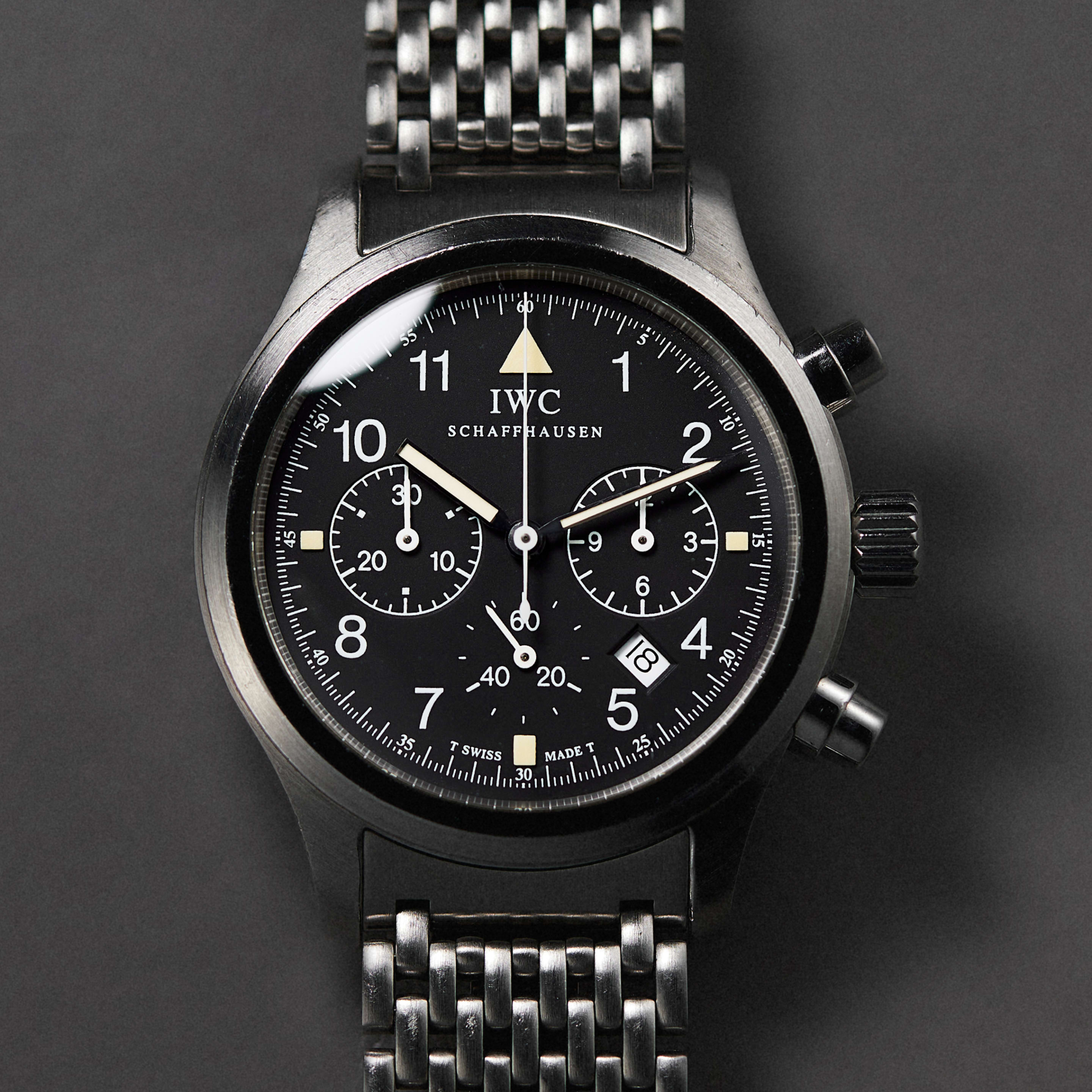 Vintage Pilot Chronograph Mecaquartz Stainless Steel Black Dial 36mm Product Image