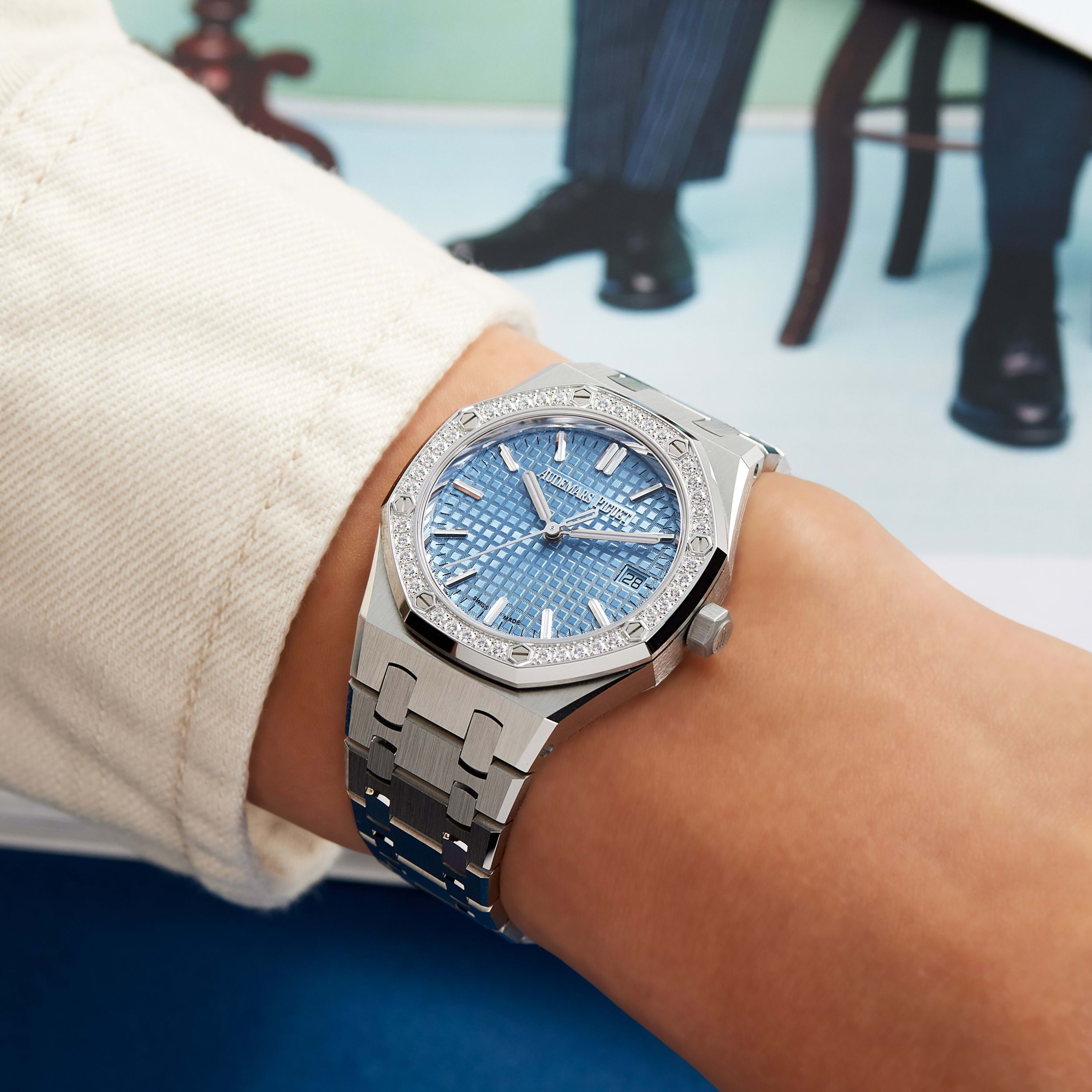 mrmr　1225 Audemars Piguet Royal Oak 34mm Stainless Steel Light Blue Dial