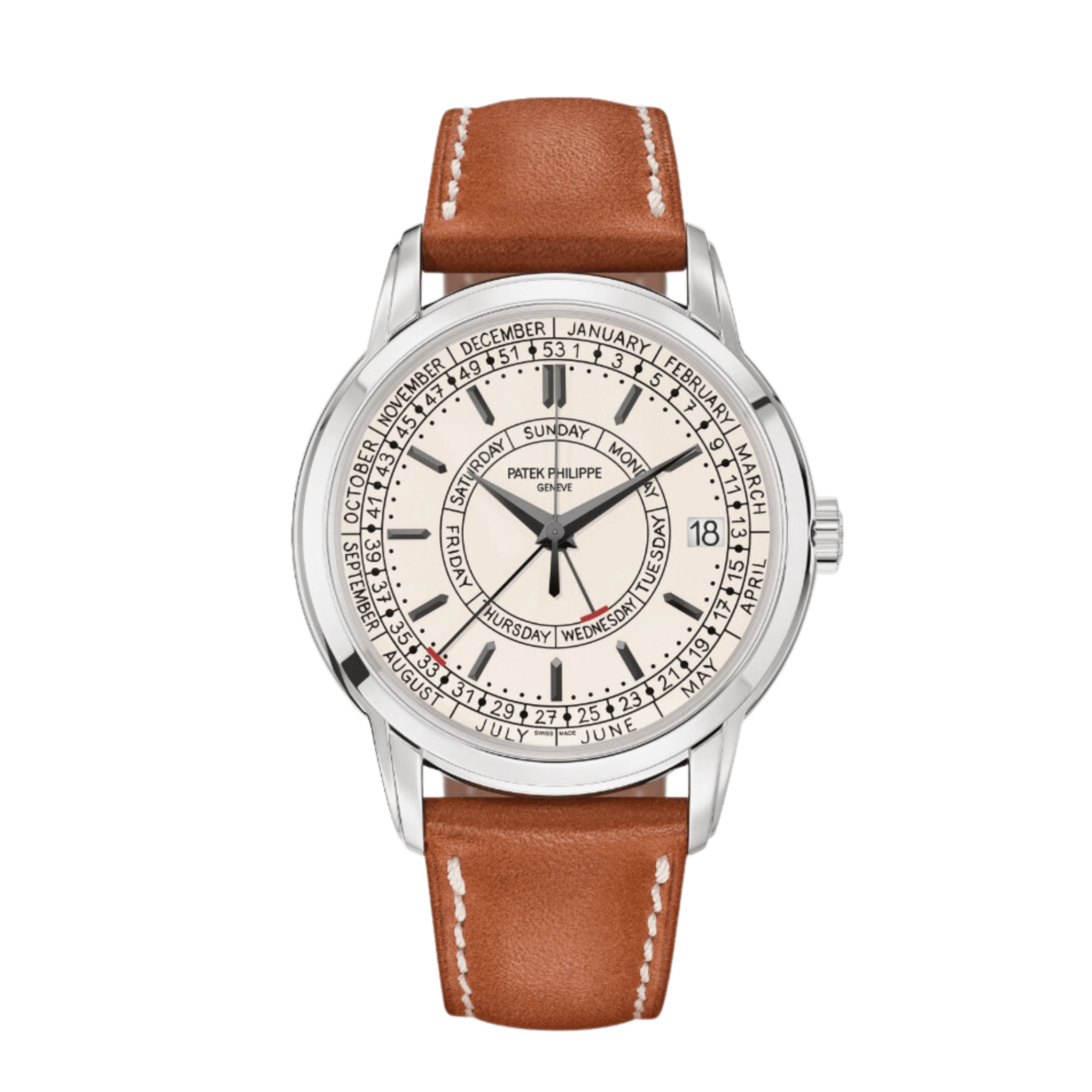 Patek Philippe Calatrava Weekly Calendar Steel Silver Dial 40mm