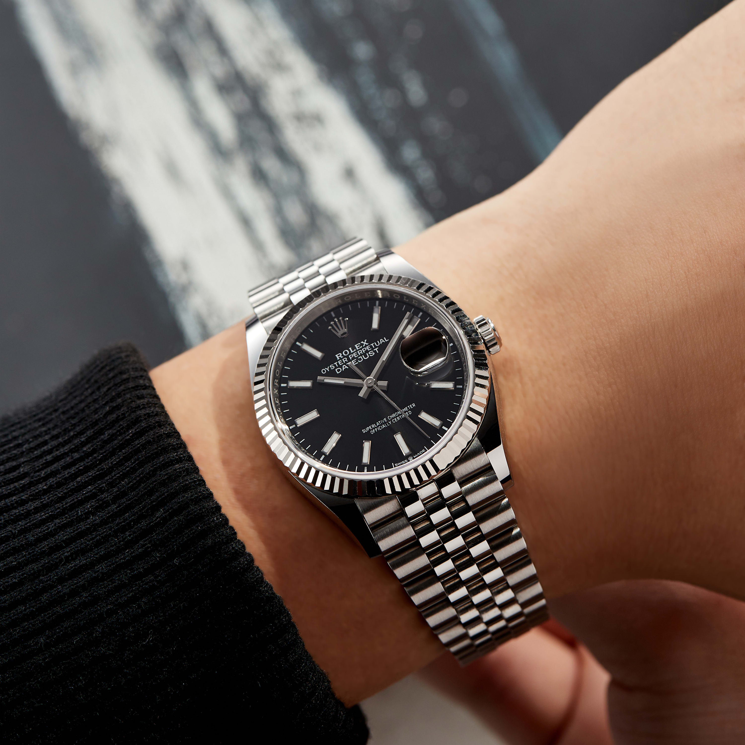 激安通販サイト Rolex 126234-0015 36mm Dial Black Jubilee Steel Datejust Clock