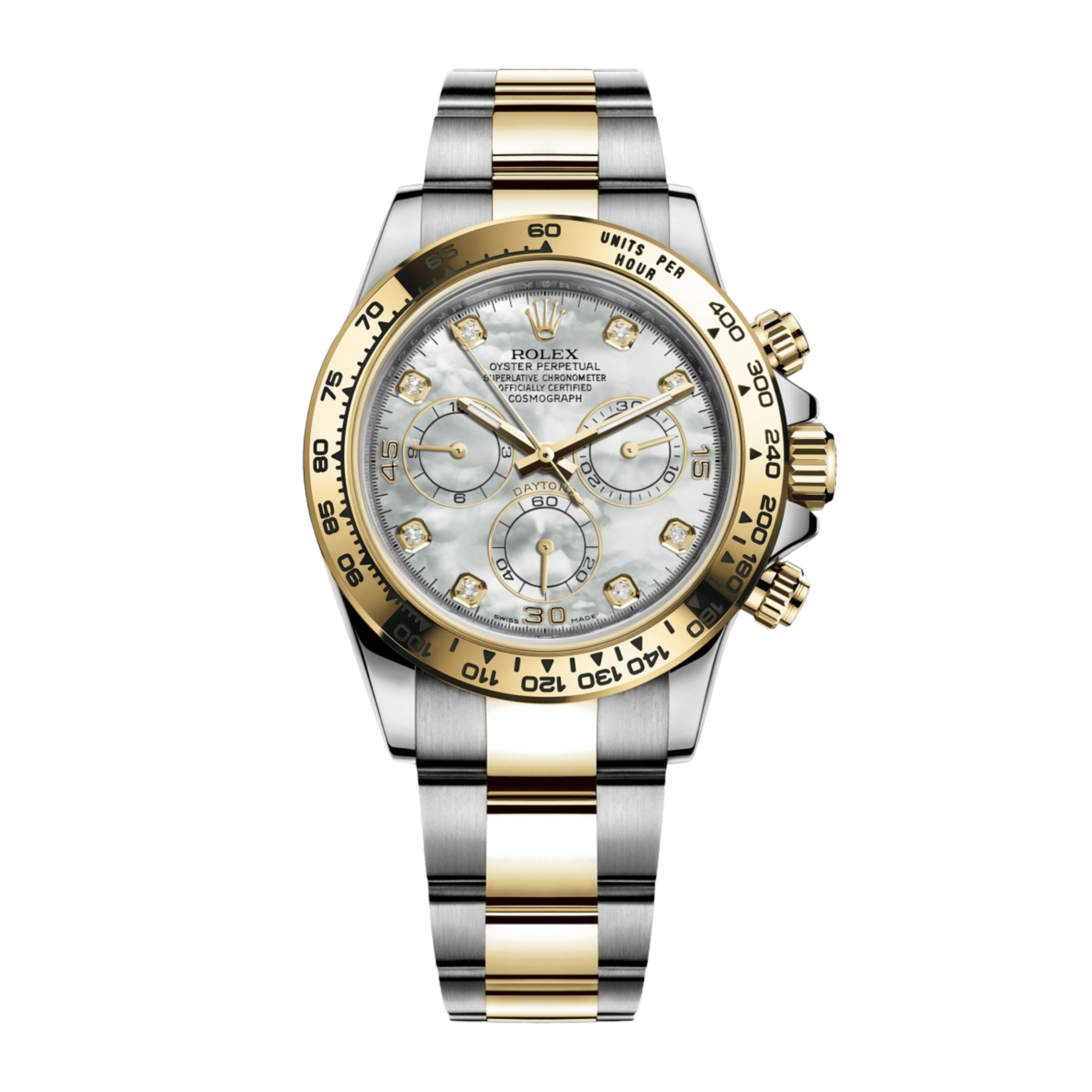 Rolex Daytona Yellow Gold & Steel Mother of Pearl Dial 40mm