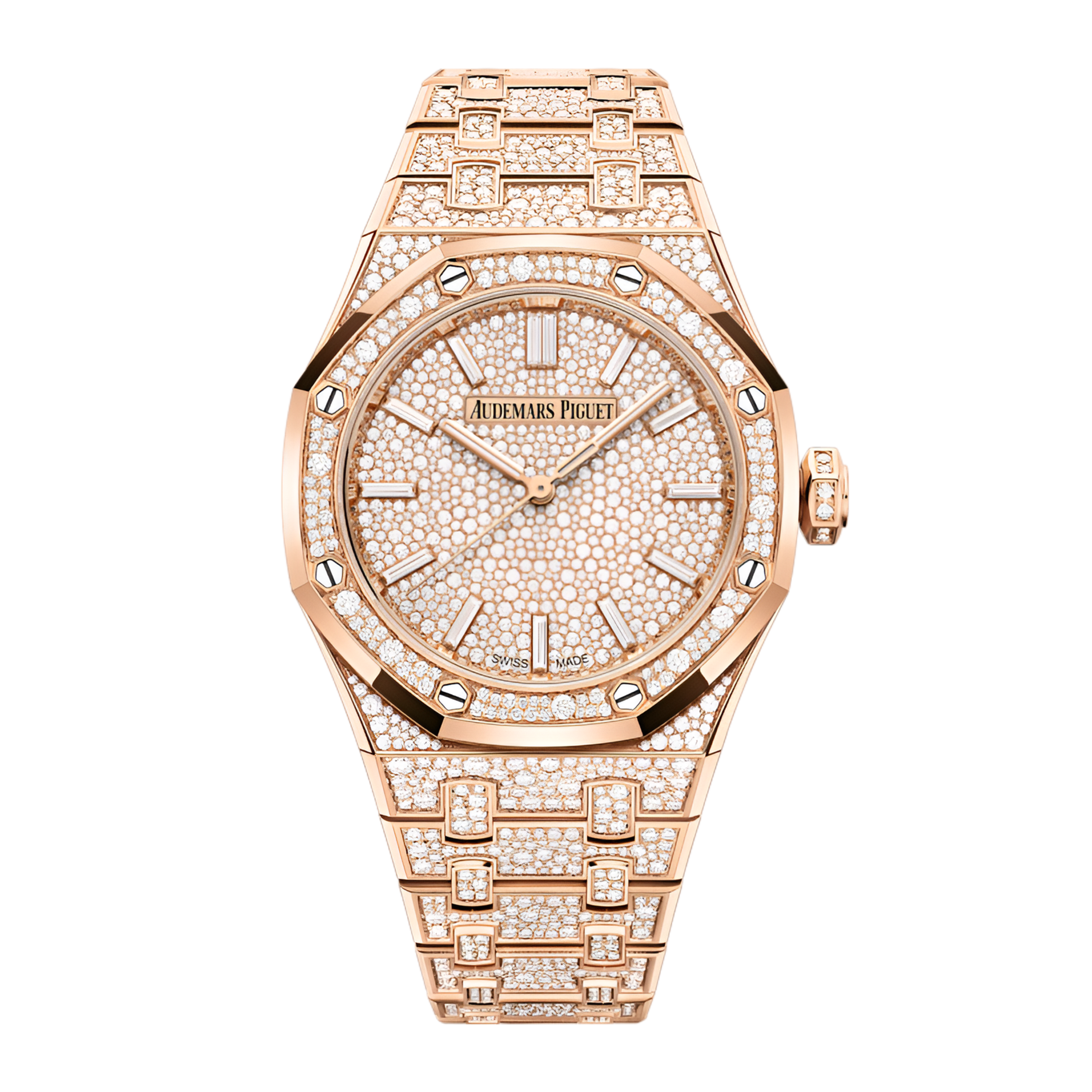 Audemars Piguet Royal Oak Selfwinding Rose Gold Diamond Pave Dial