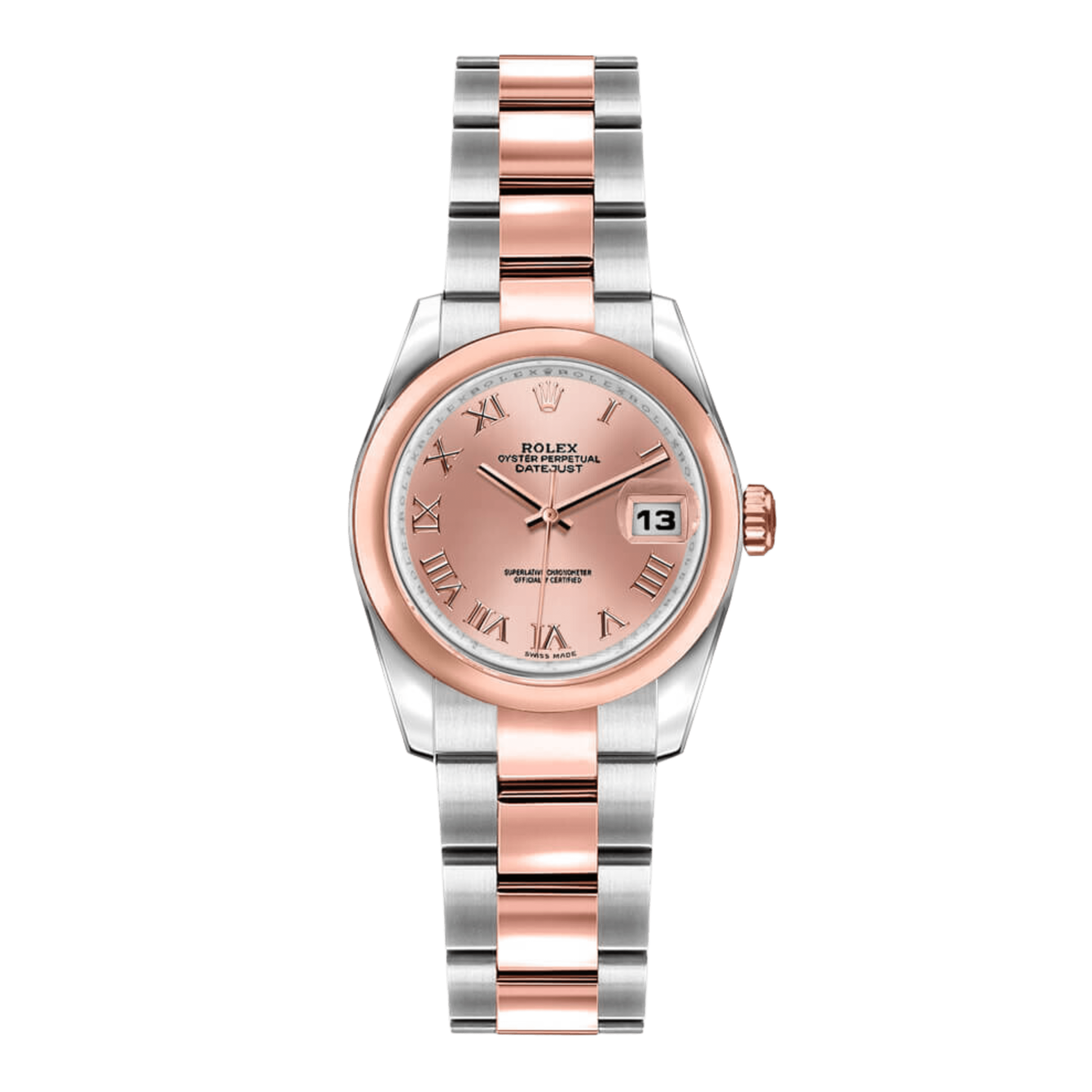 Rolex Lady-Datejust Rose Gold & Steel Pink Dial 26mm 179161-0065