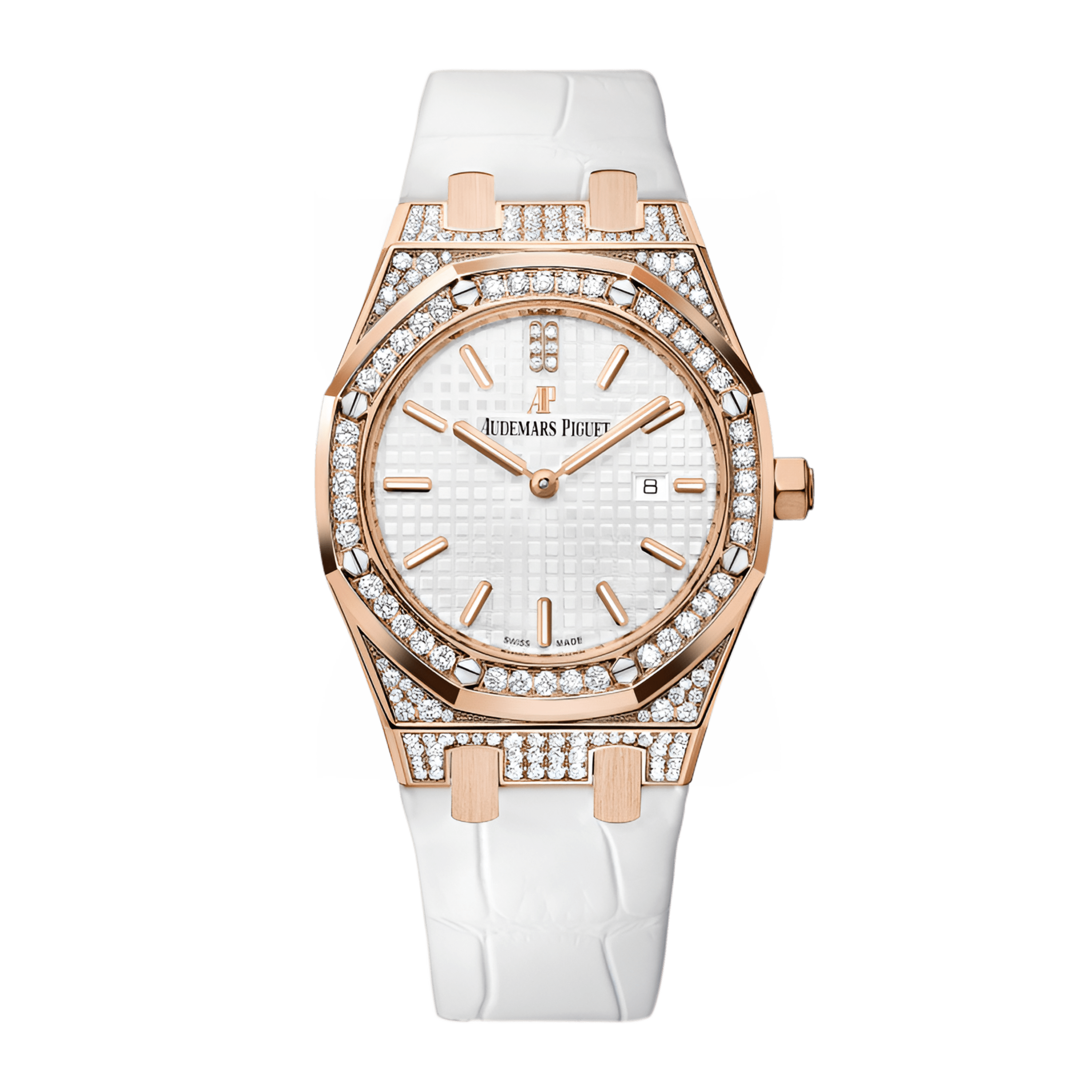 Audemars Piguet Royal Oak Rose Gold Diamond Silver Dial 33mm